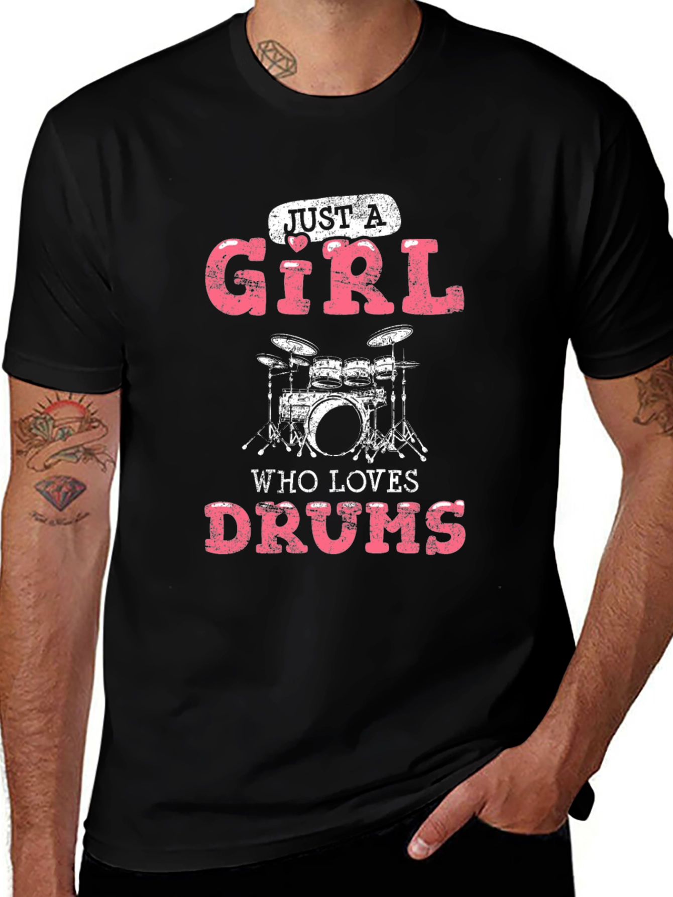 Just A Girl Who Loves Drums Graphic T-Shirt