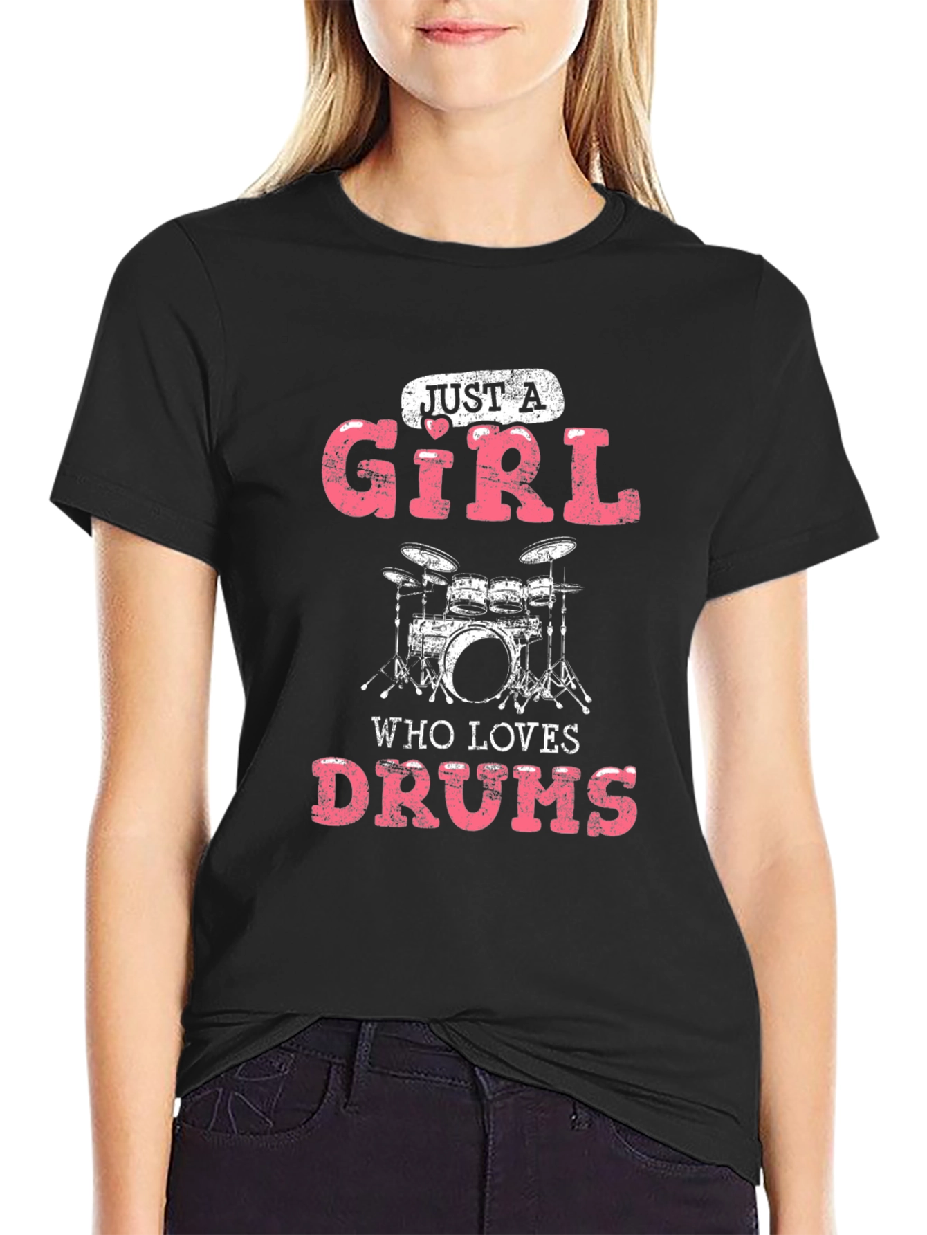 Just A Girl Who Loves Drums Graphic T-Shirt