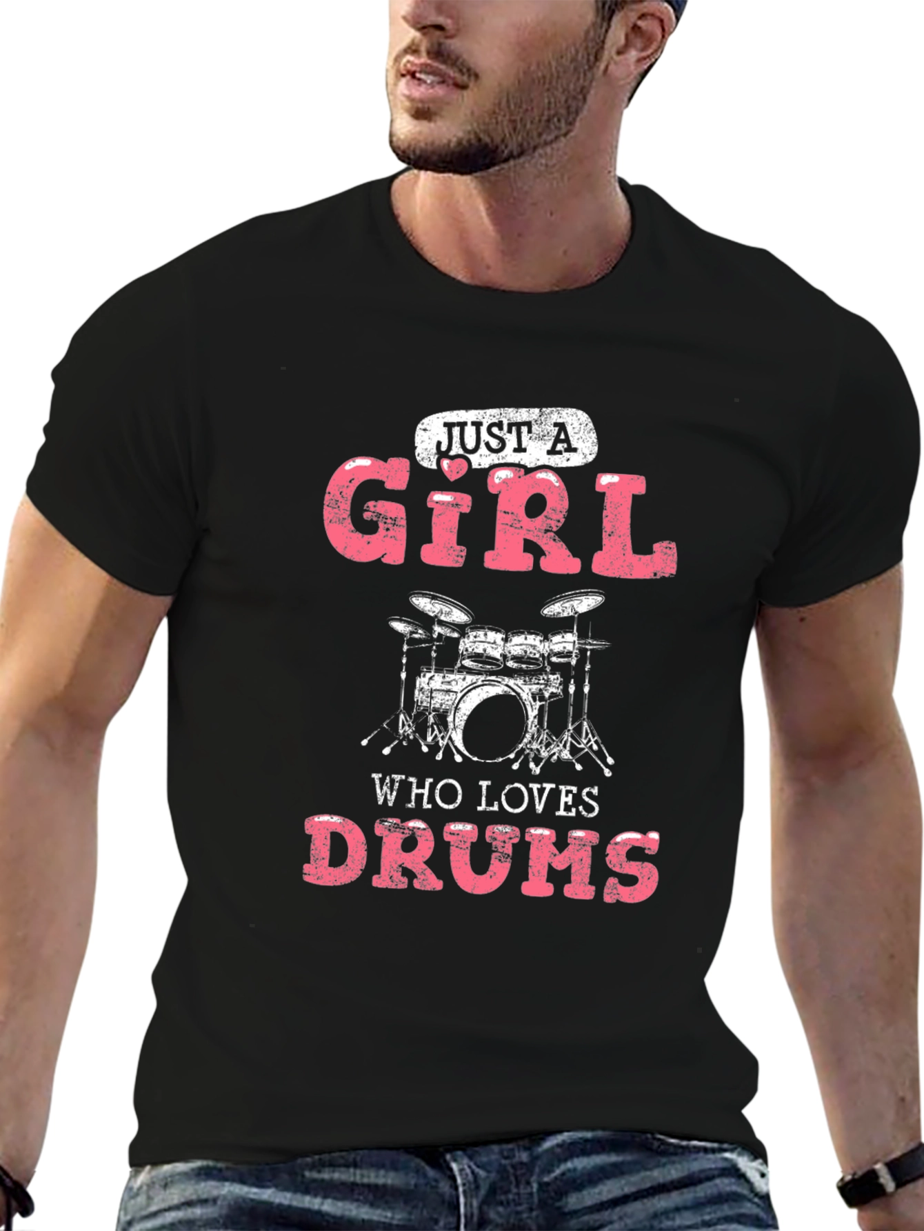 Just A Girl Who Loves Drums Graphic T-Shirt