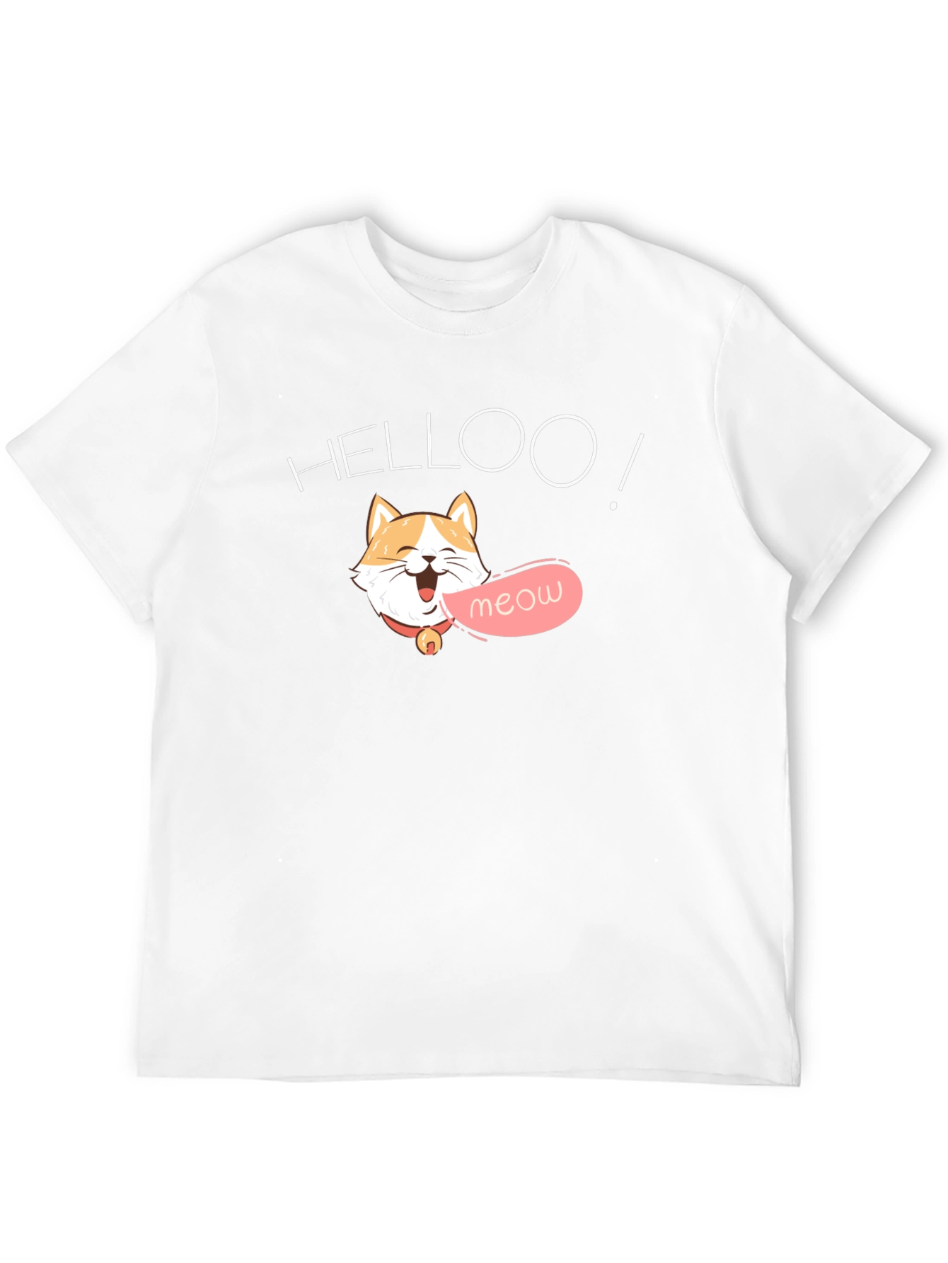 Helloo Meow Cat Graphic Tee - Black