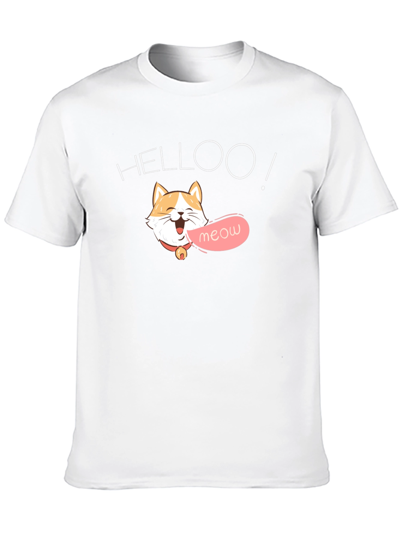 Helloo Meow Cat Graphic Tee - Black