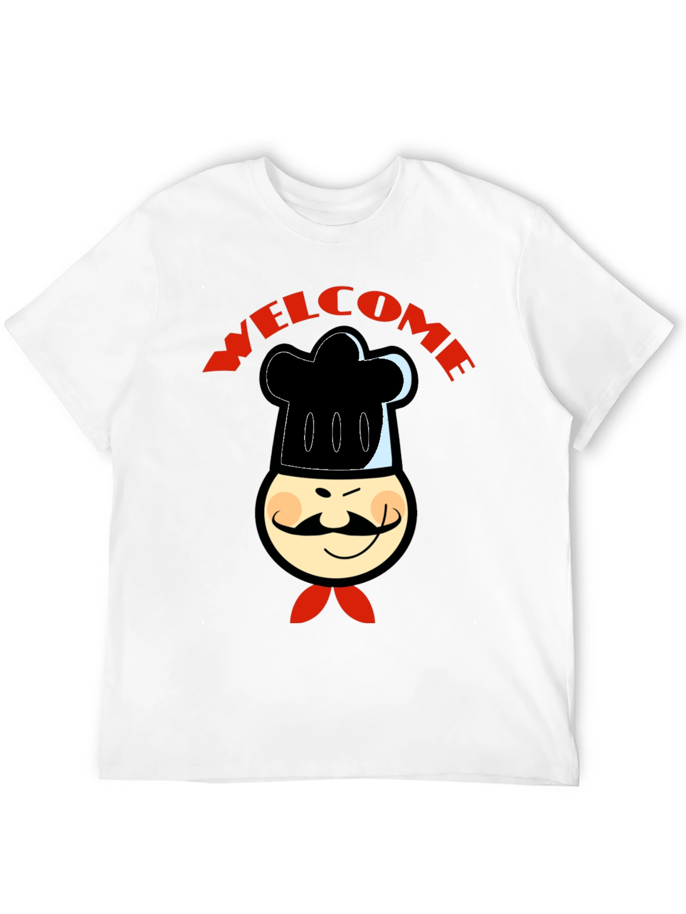Chef Welcome Graphic T-Shirt -  Mens Black Cotton Tee
