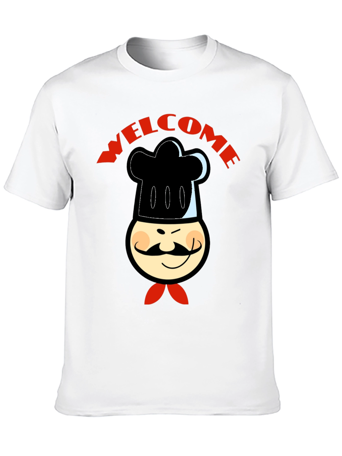 Chef Welcome Graphic T-Shirt -  Mens Black Cotton Tee