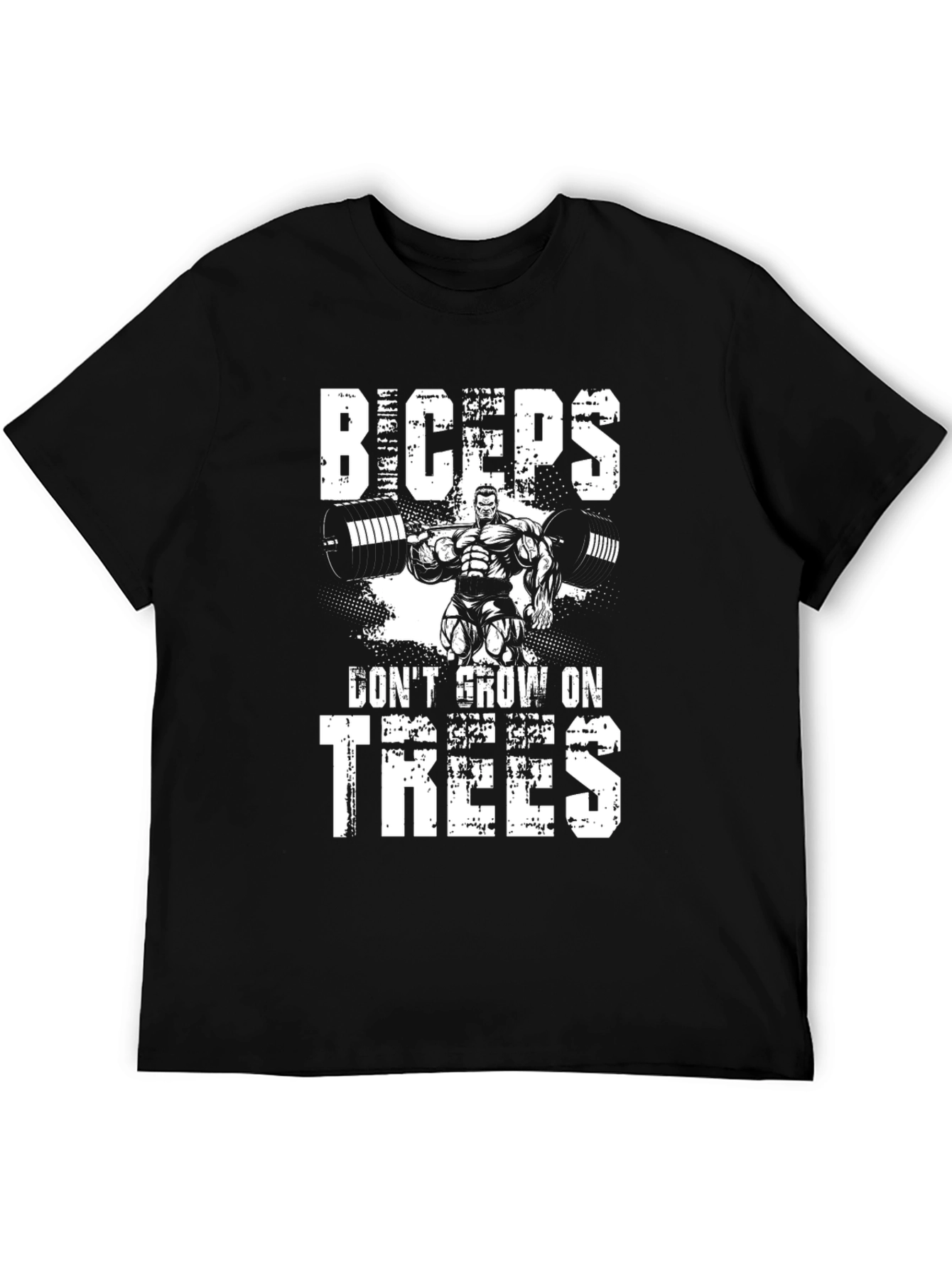 Biceps Dont Grow On Trees Black T-Shirt