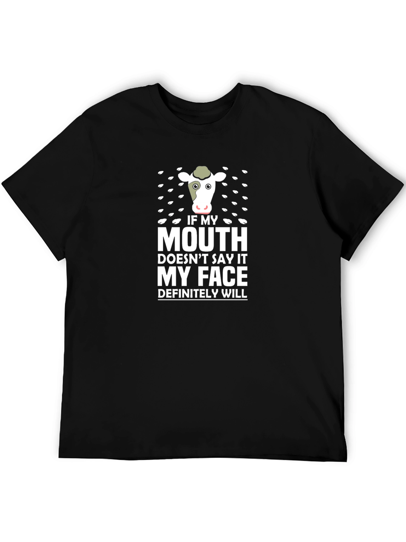 Funny Cow Graphic Tee: My Face Says It All!