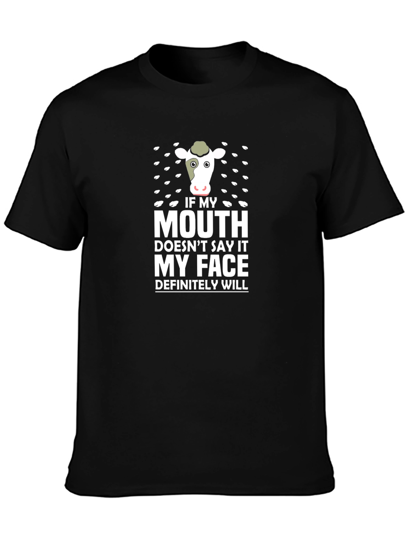 Funny Cow Graphic Tee: My Face Says It All!