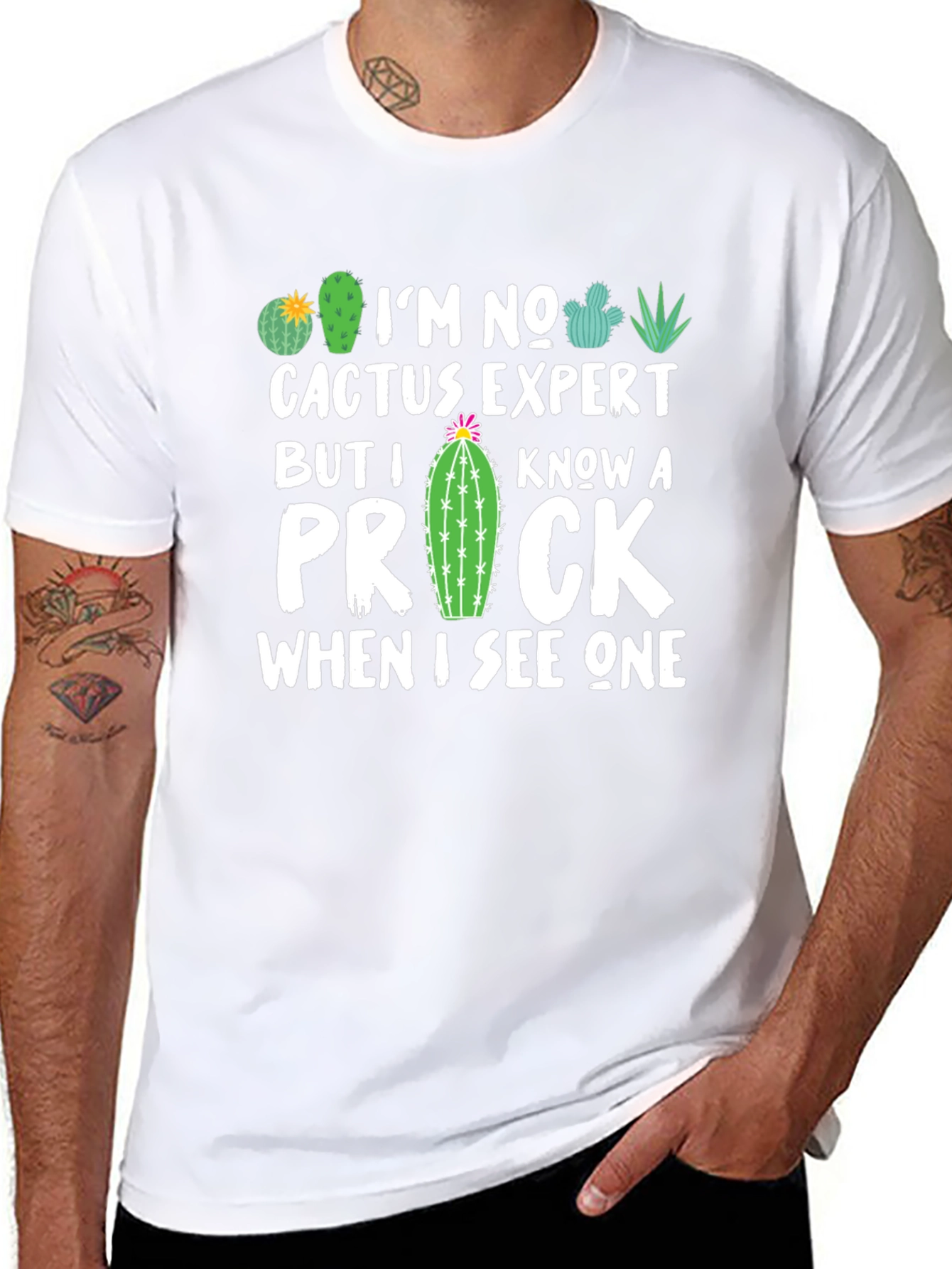 Funny Cactus Expert Graphic T-Shirt