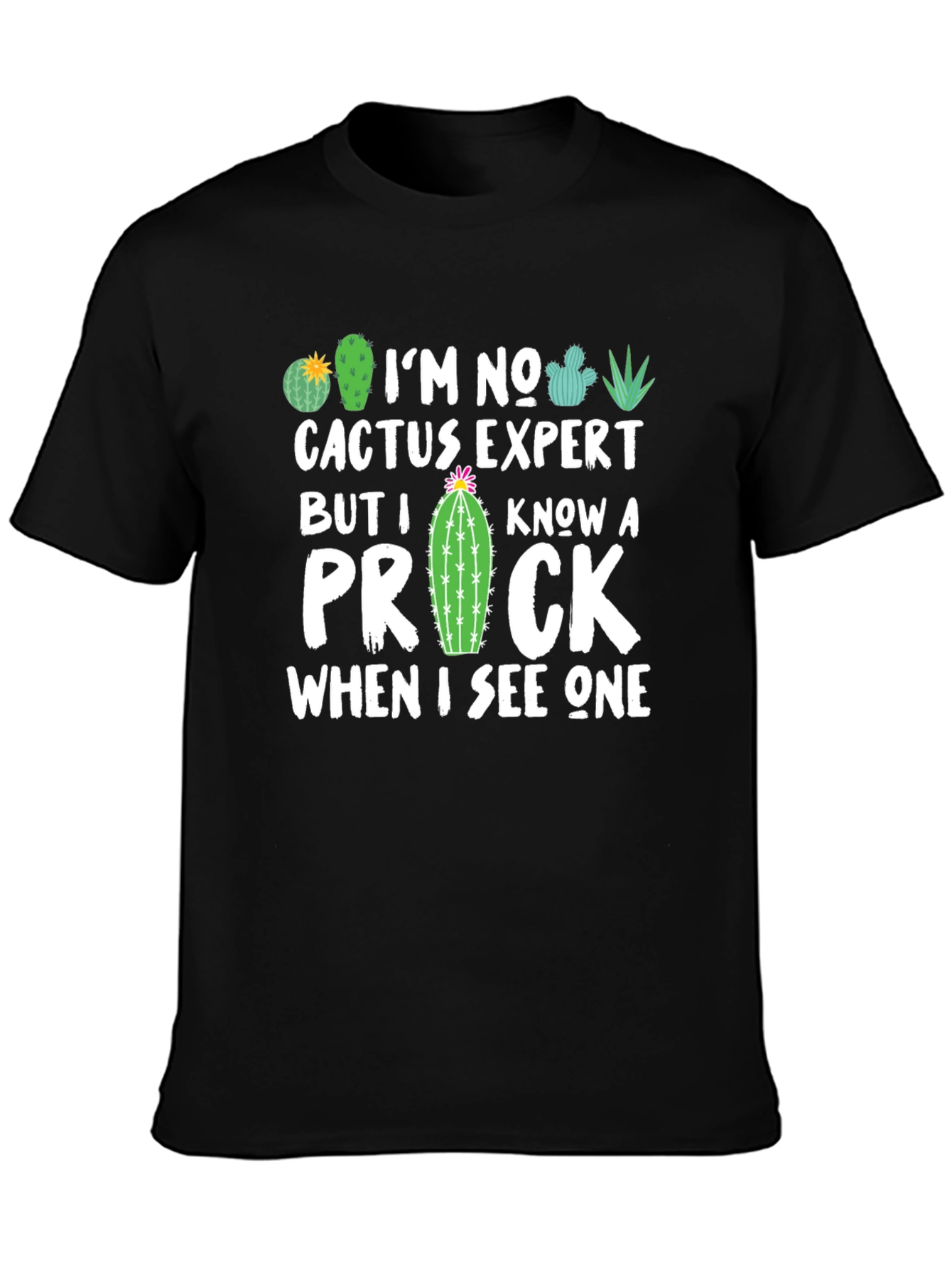 Funny Cactus Expert Graphic T-Shirt