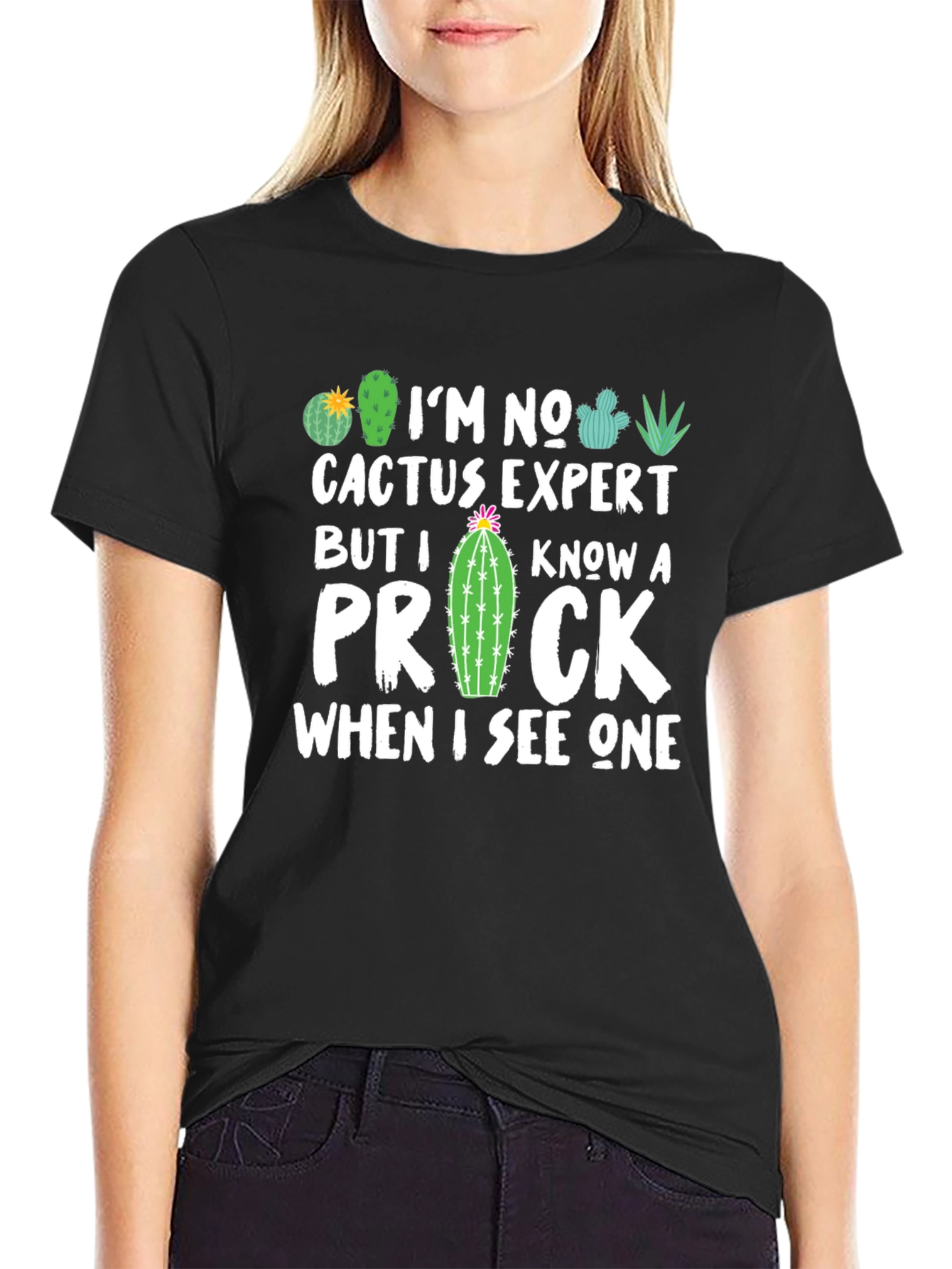 Funny Cactus Expert Graphic T-Shirt