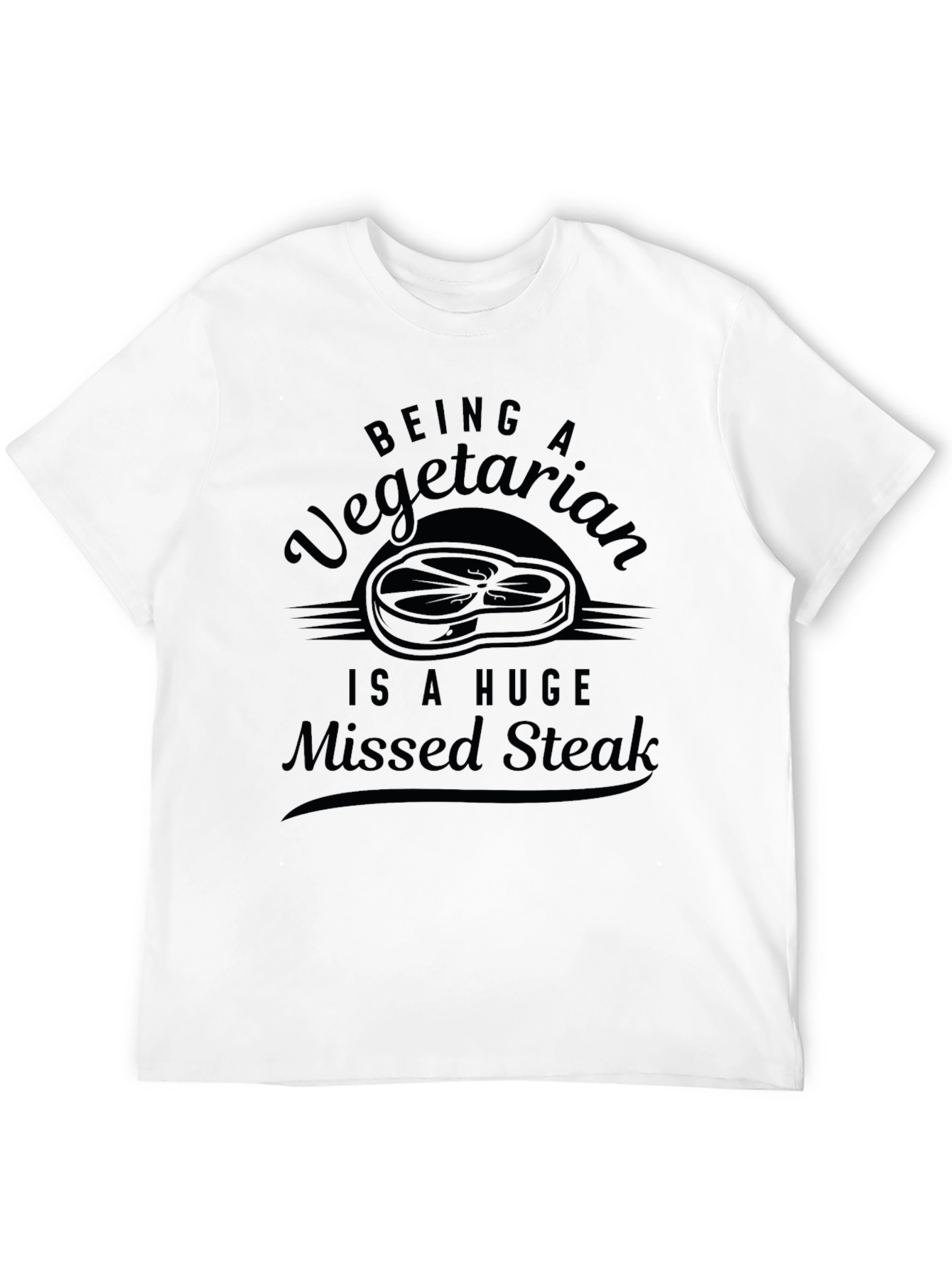 Funny Vegetarian Missed Steak Graphic T-Shirt