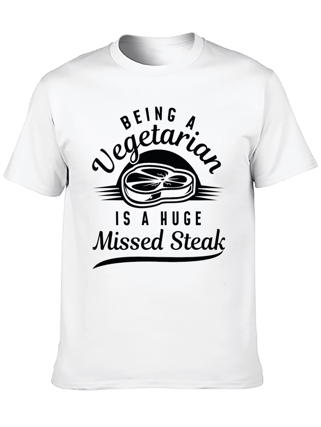 Funny Vegetarian Missed Steak Graphic T-Shirt