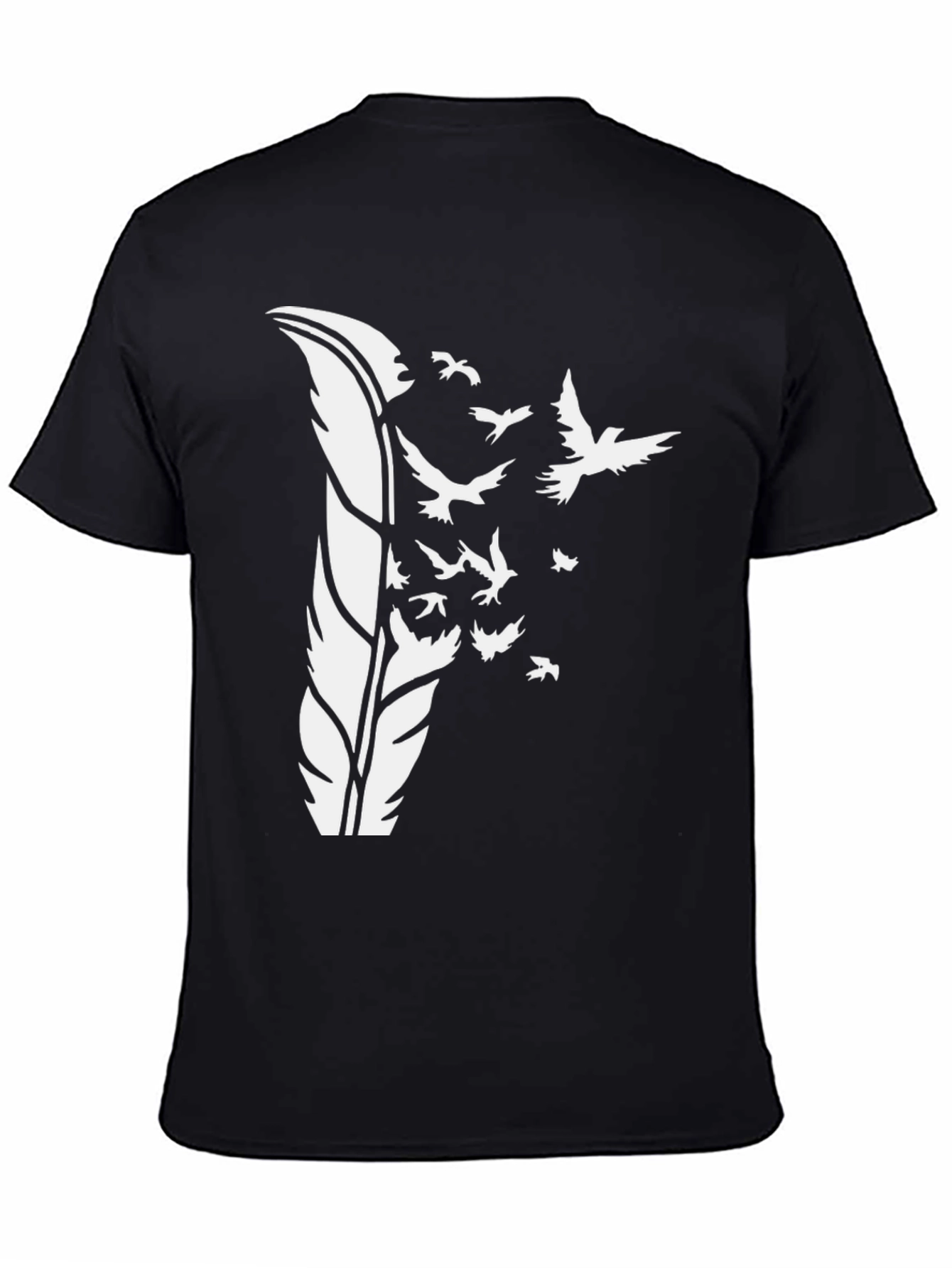 Feather Bird Graphic Tee - Black