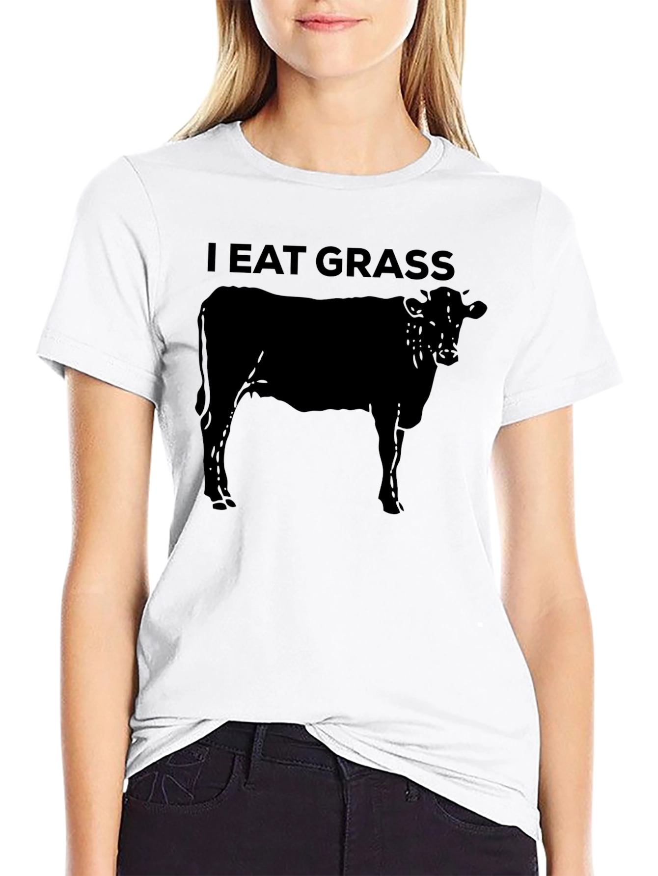 I Eat Grass Graphic T-Shirt - Cow Design