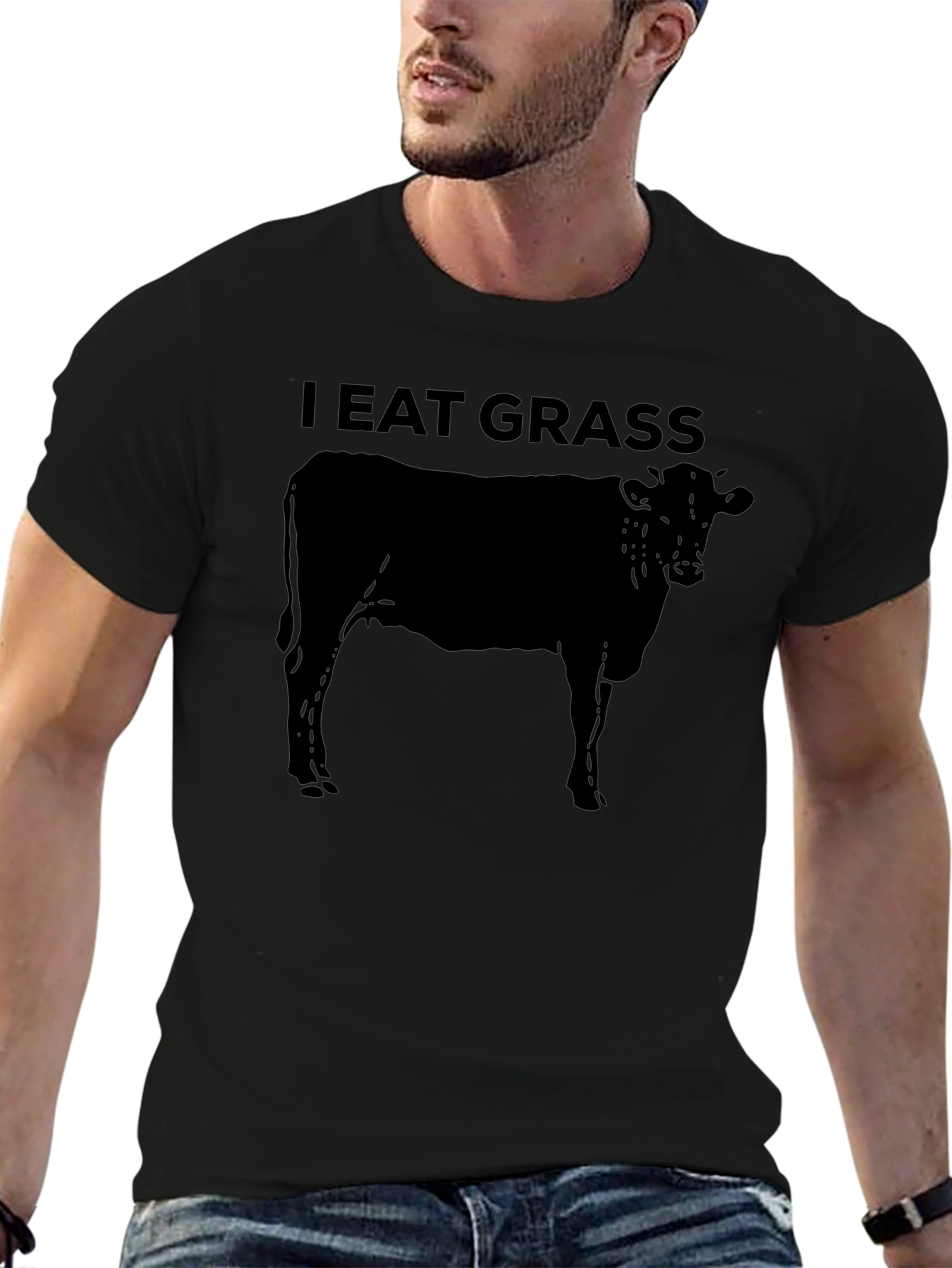 I Eat Grass Graphic T-Shirt - Cow Design
