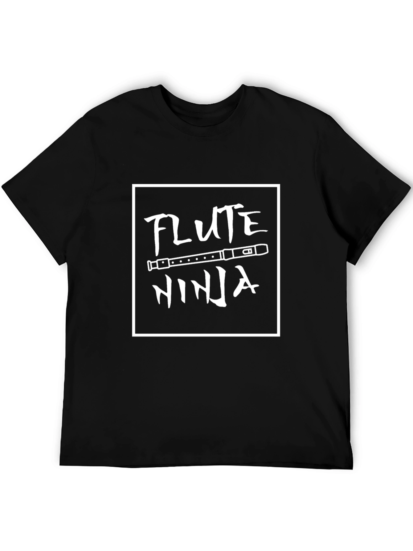 Flute Ninja Graphic T-Shirt - Black Cotton Tee