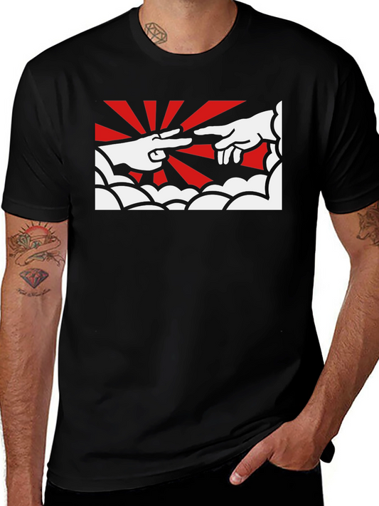 Creation Hands Graphic Tee - Black Cotton T-Shirt