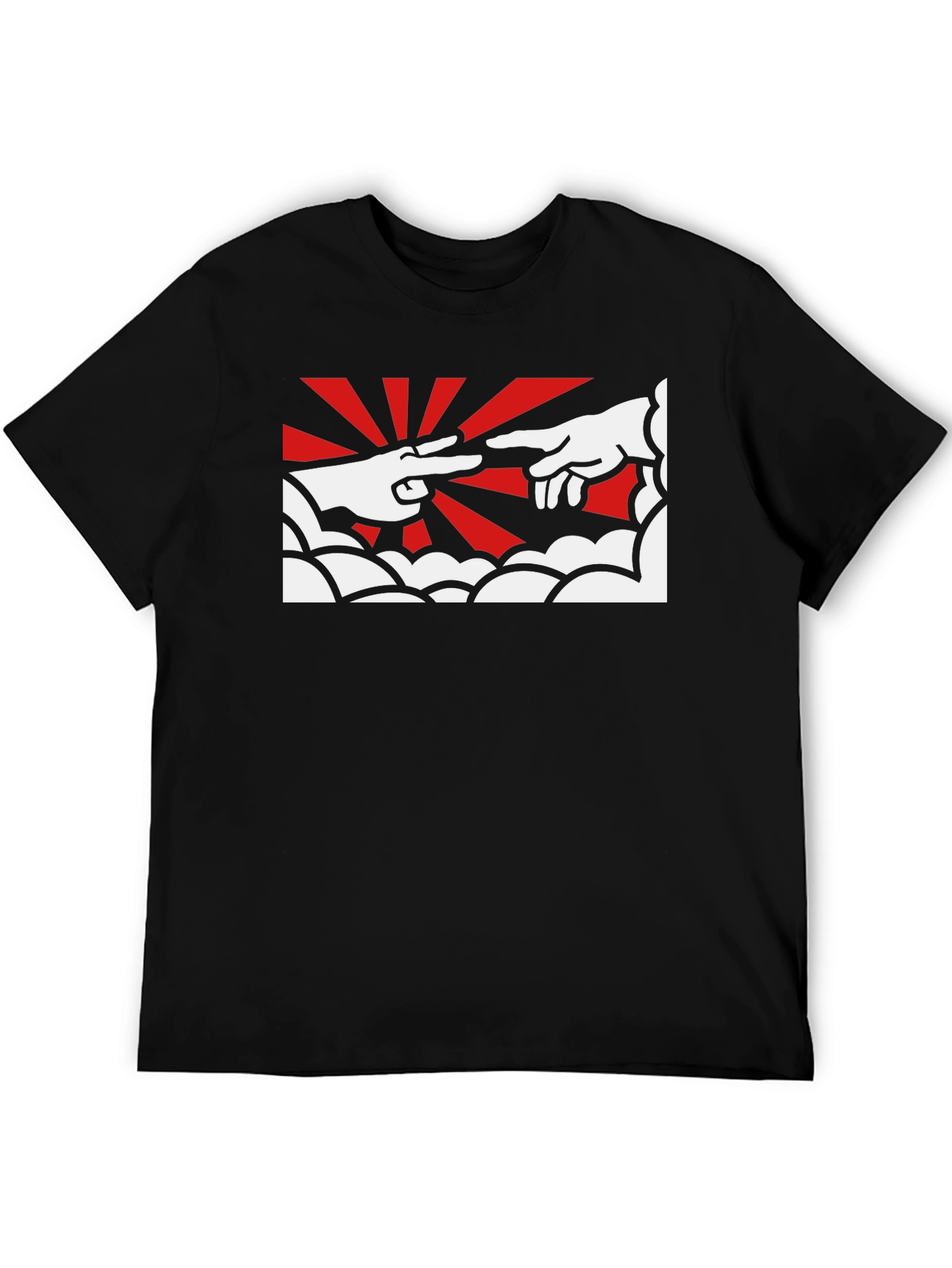 Creation Hands Graphic Tee - Black Cotton T-Shirt