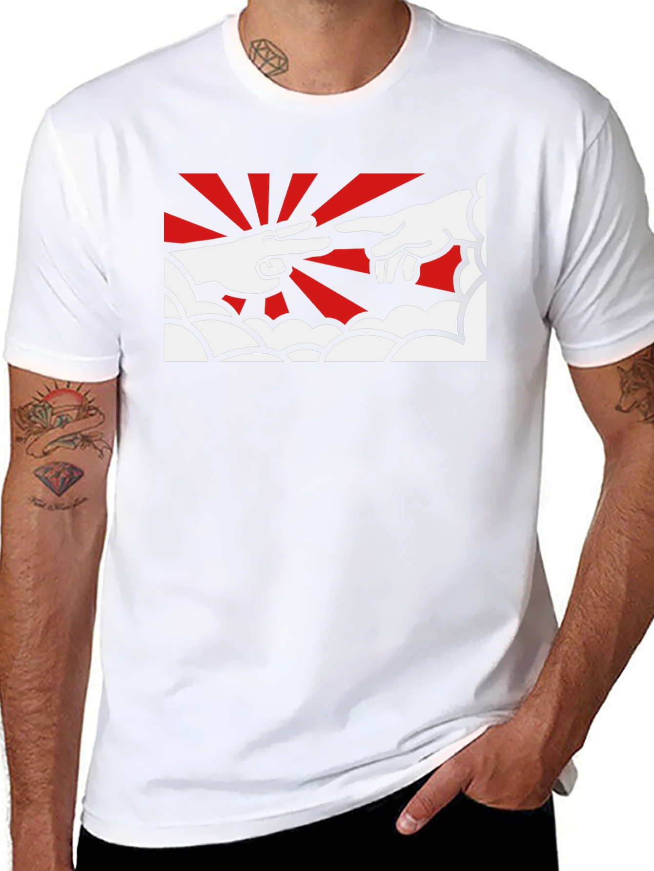 Creation Hands Graphic Tee - Black Cotton T-Shirt