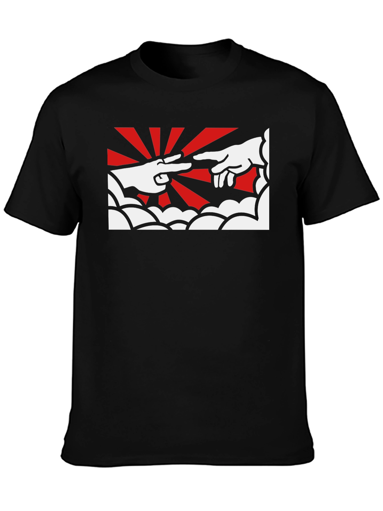 Creation Hands Graphic Tee - Black Cotton T-Shirt