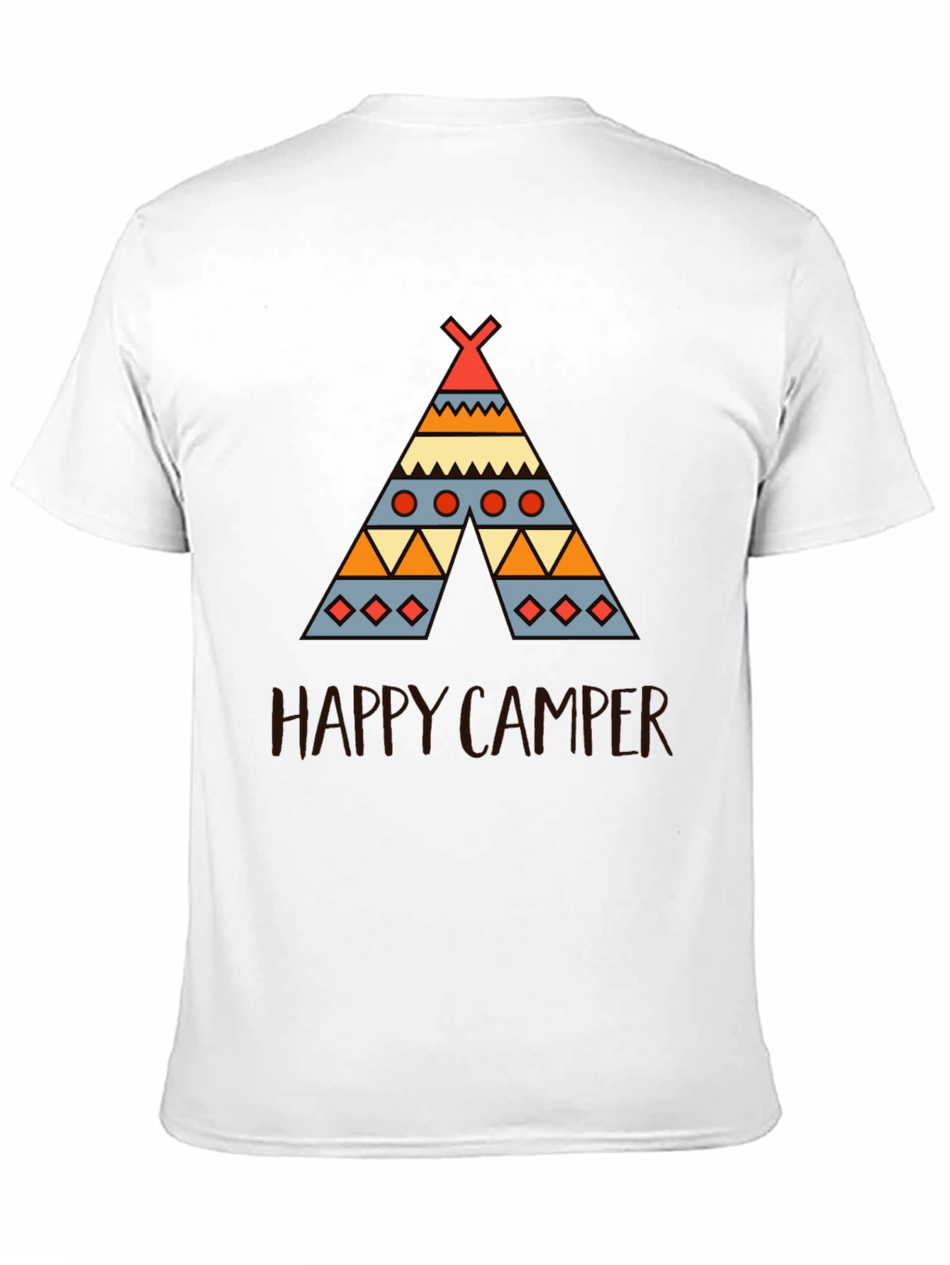 Happy Camper Graphic Tee - Black Cotton T-Shirt