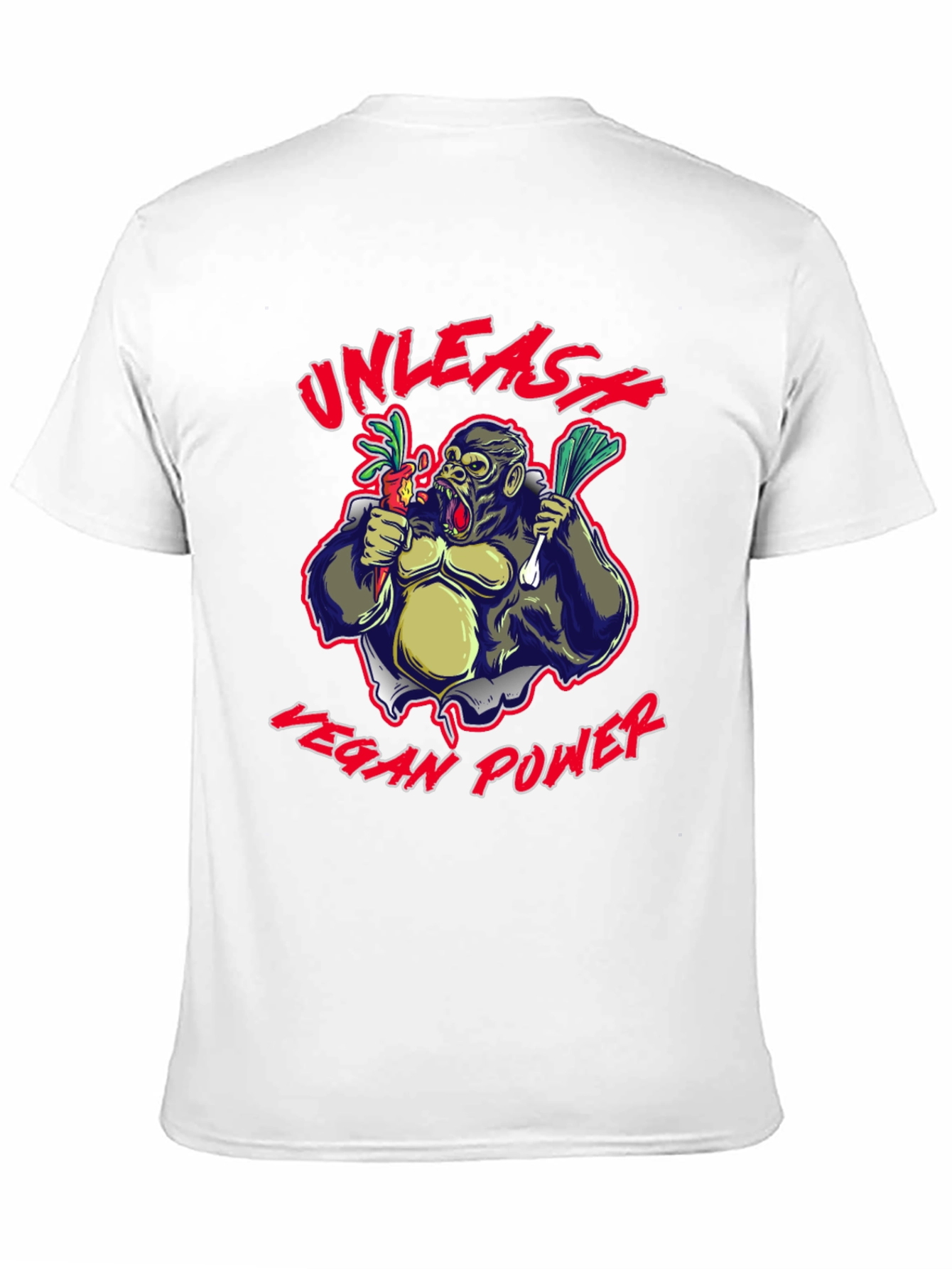 Unleash Vegan Power Gorilla Graphic T-Shirt