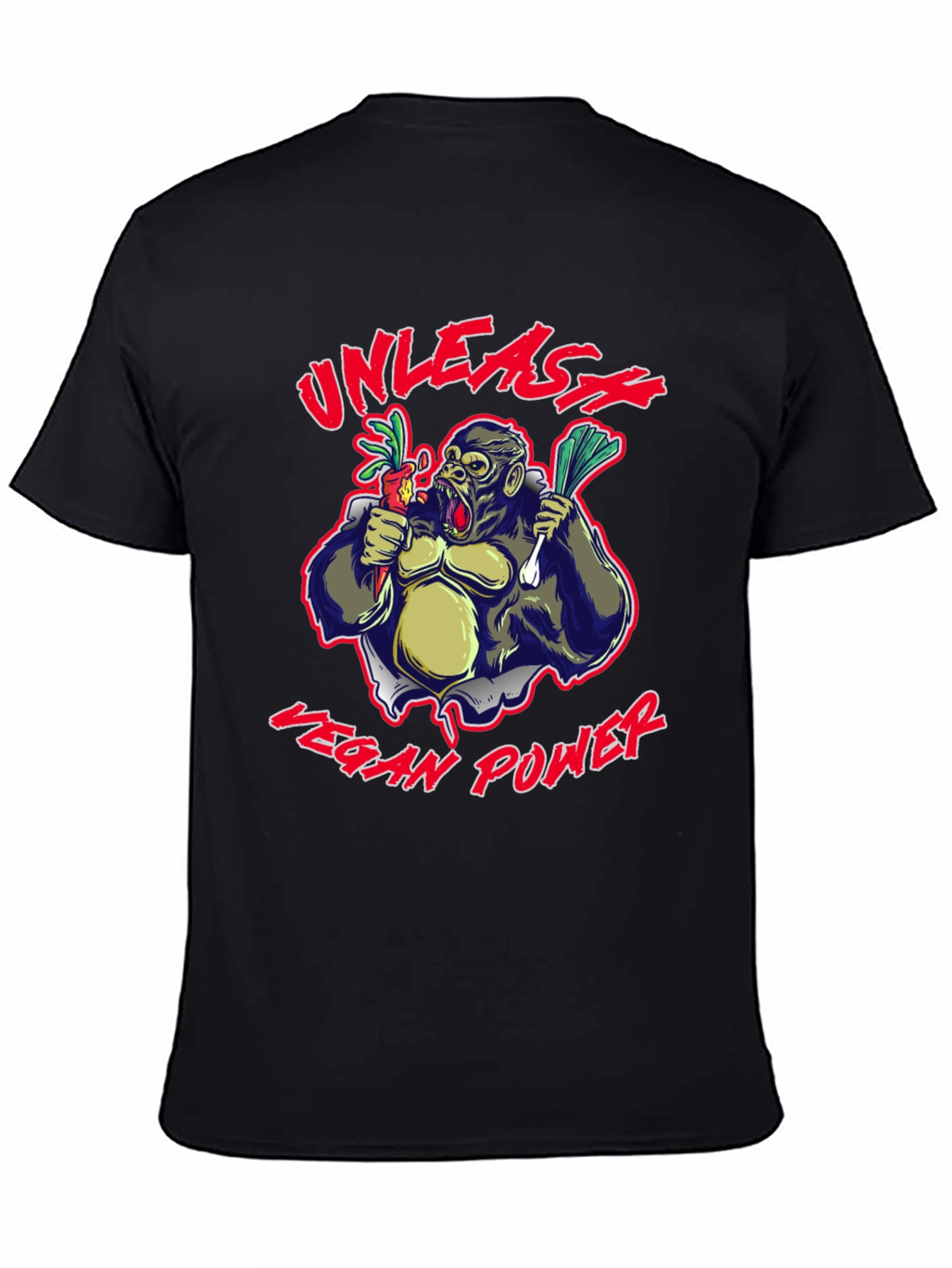 Unleash Vegan Power Gorilla Graphic T-Shirt