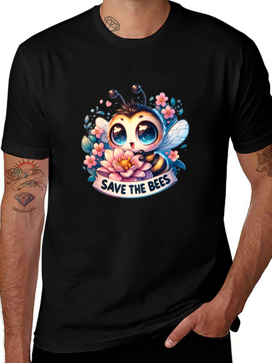 Save The Bees Graphic Tee - Black Cotton