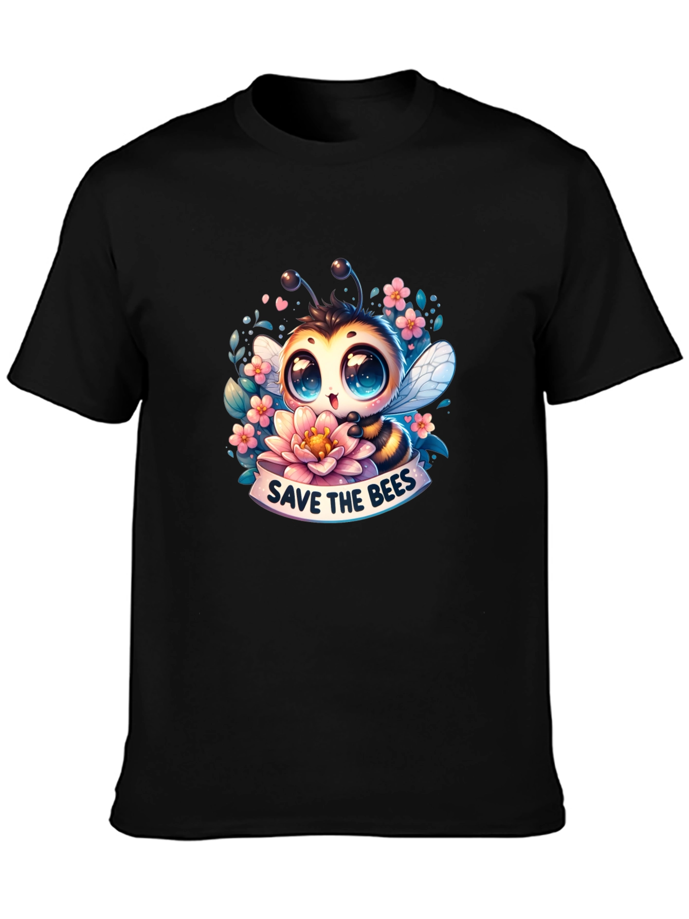 Save The Bees Graphic Tee - Black Cotton