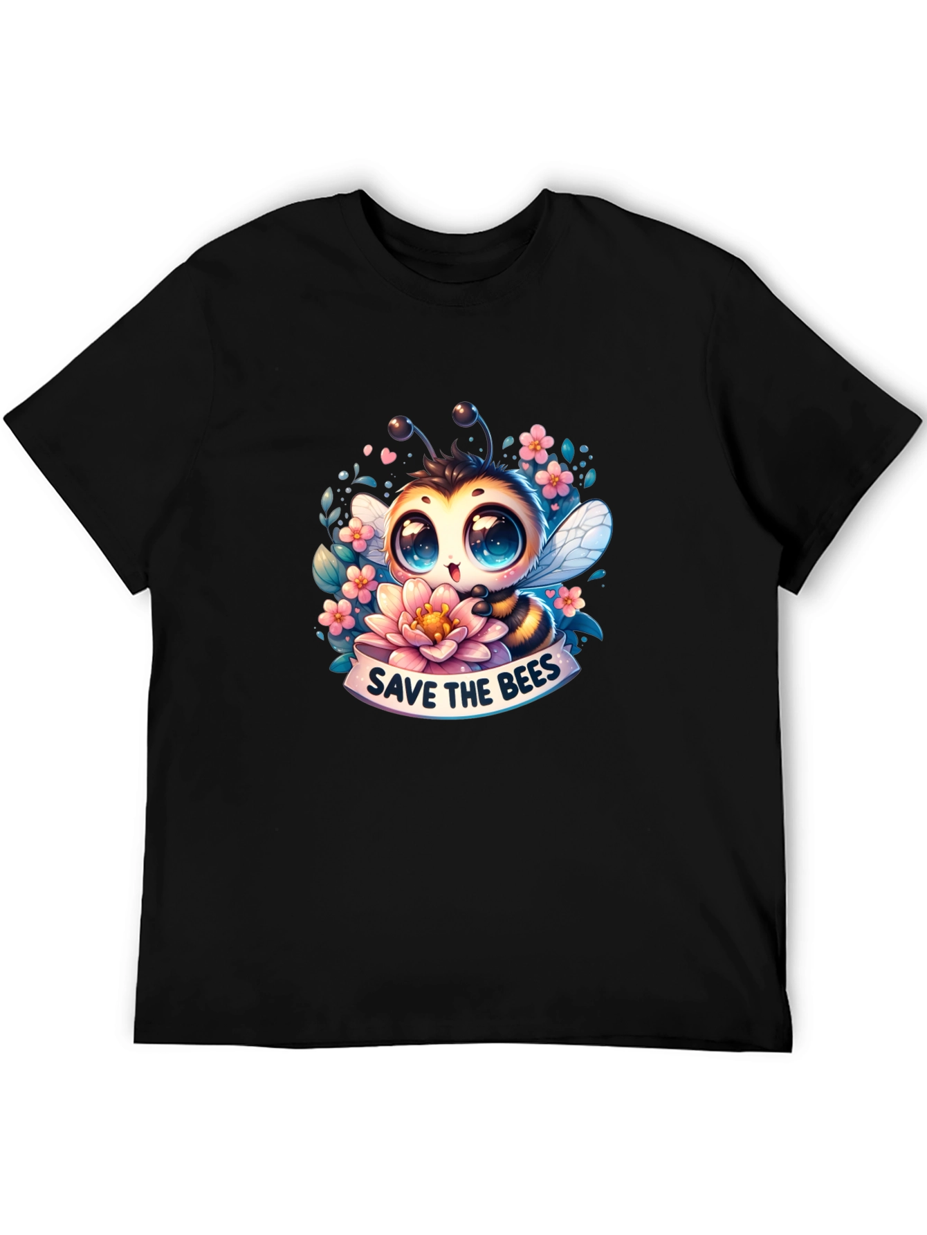 Save The Bees Graphic Tee - Black Cotton