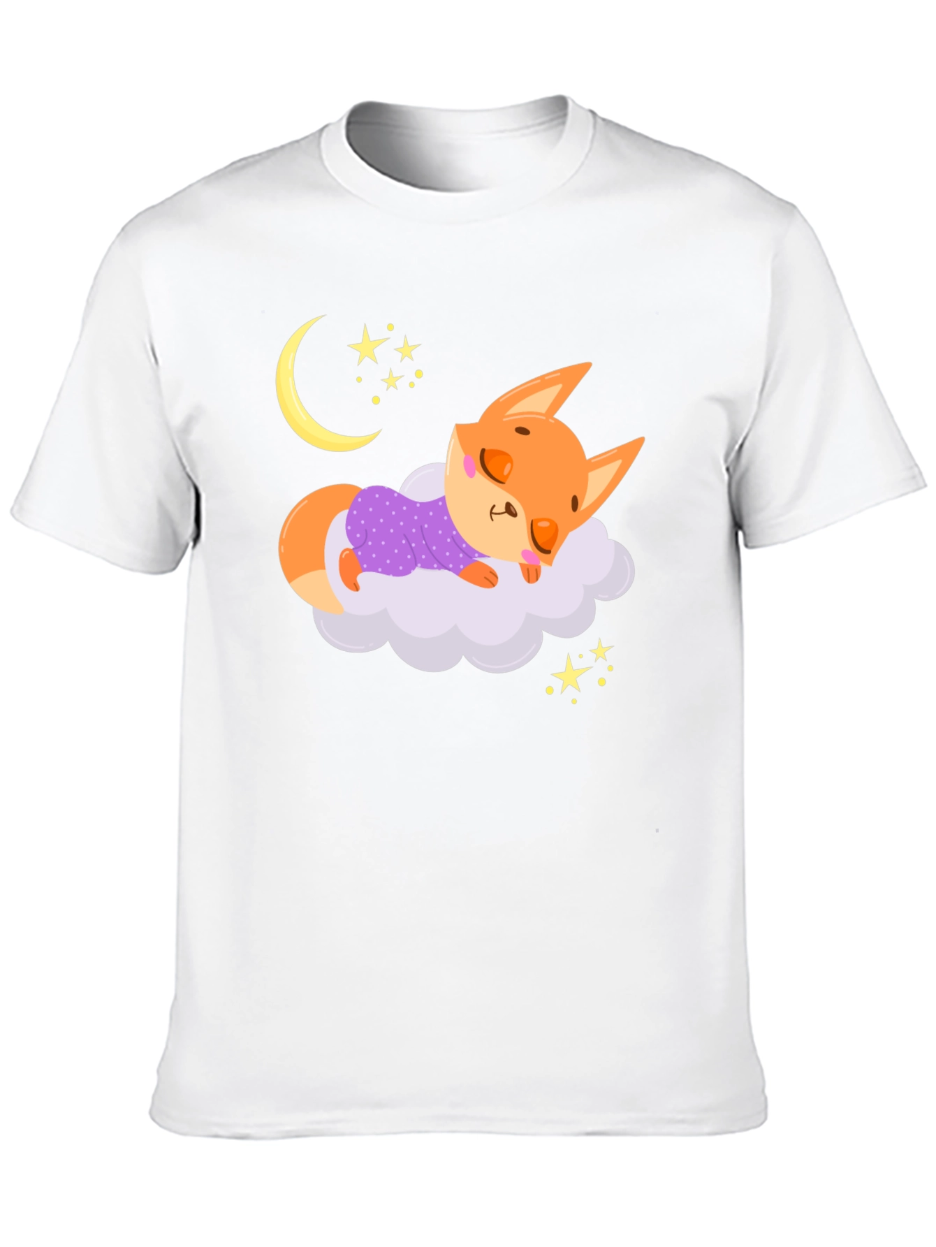 Cute Sleeping Fox T-Shirt - Dreamy Night Design