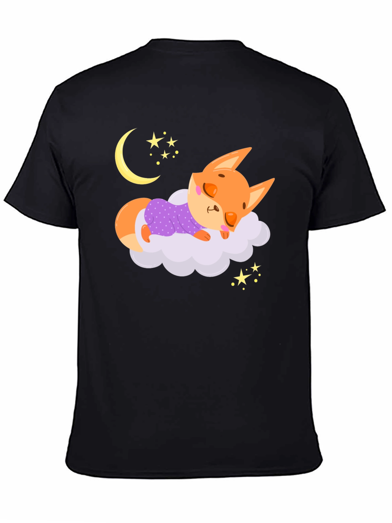 Cute Sleeping Fox T-Shirt - Dreamy Night Design