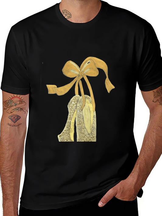 T-Shirt with Shoe and Bow Graphic