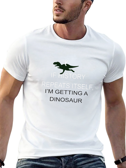 Funny Dinosaur Graphic T-Shirt - History Repeats