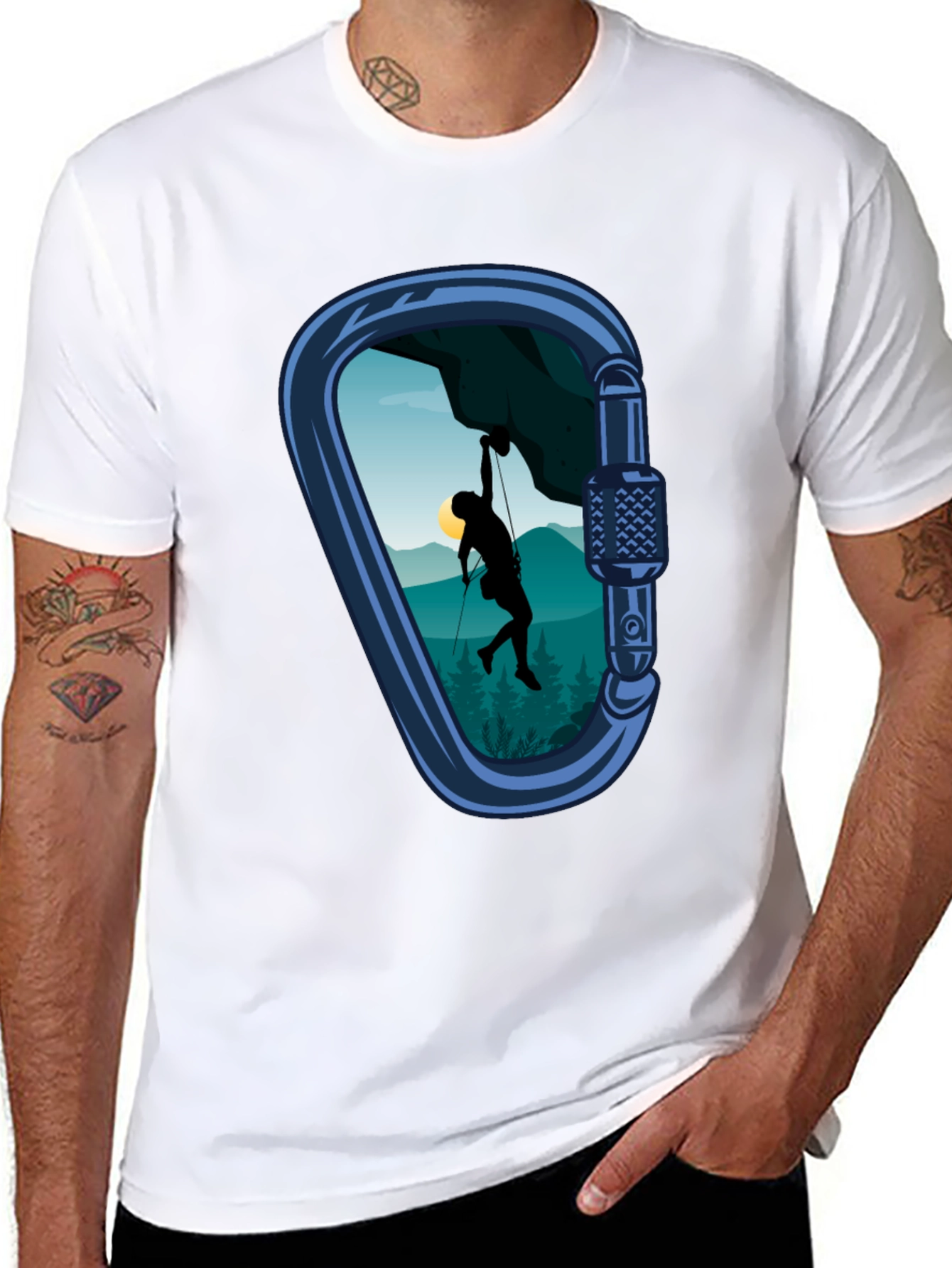 Climbing Carabiner Graphic Tee - Adventure Style