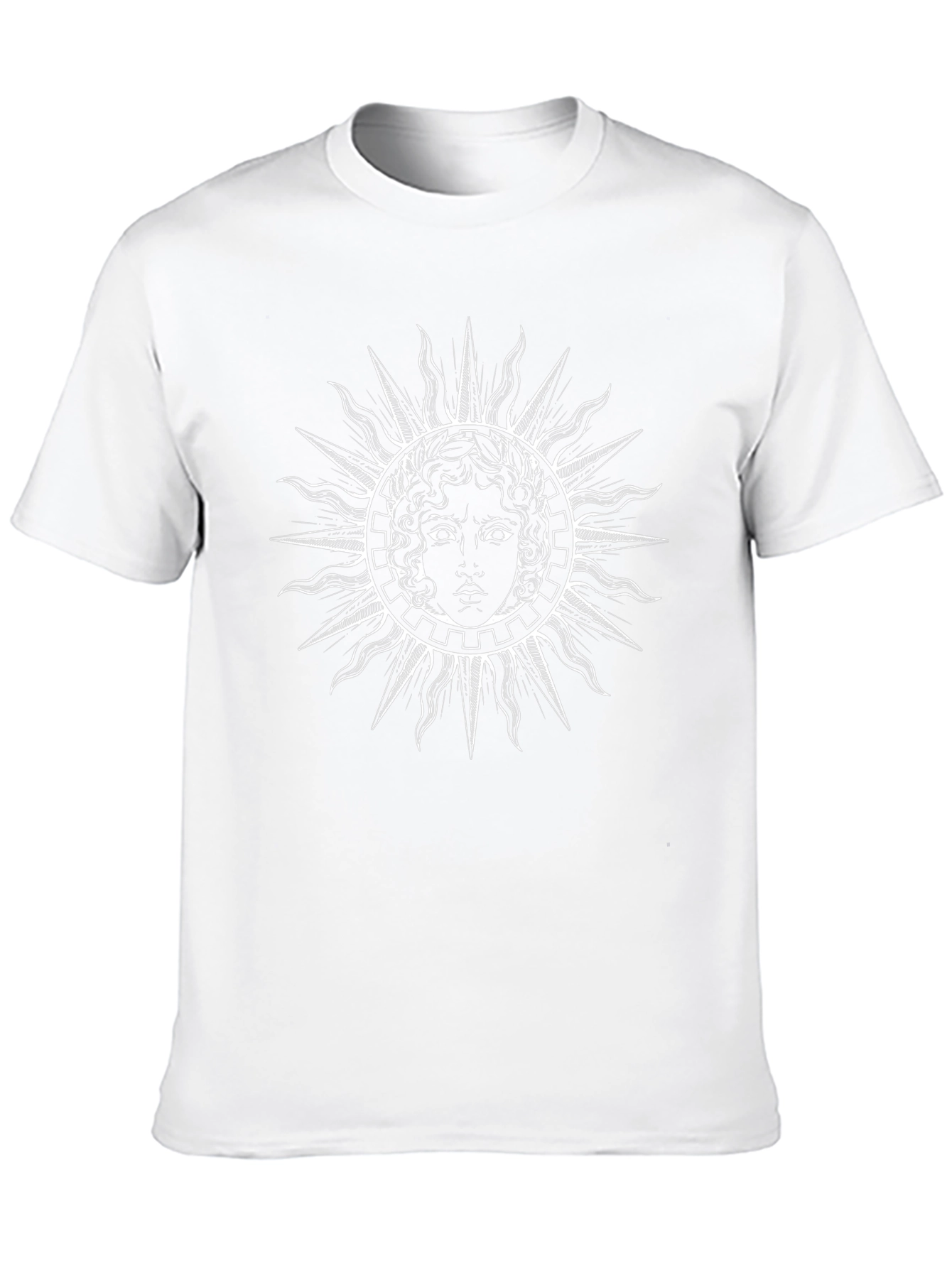 Sun Face Graphic Tee - Black Cotton T-Shirt