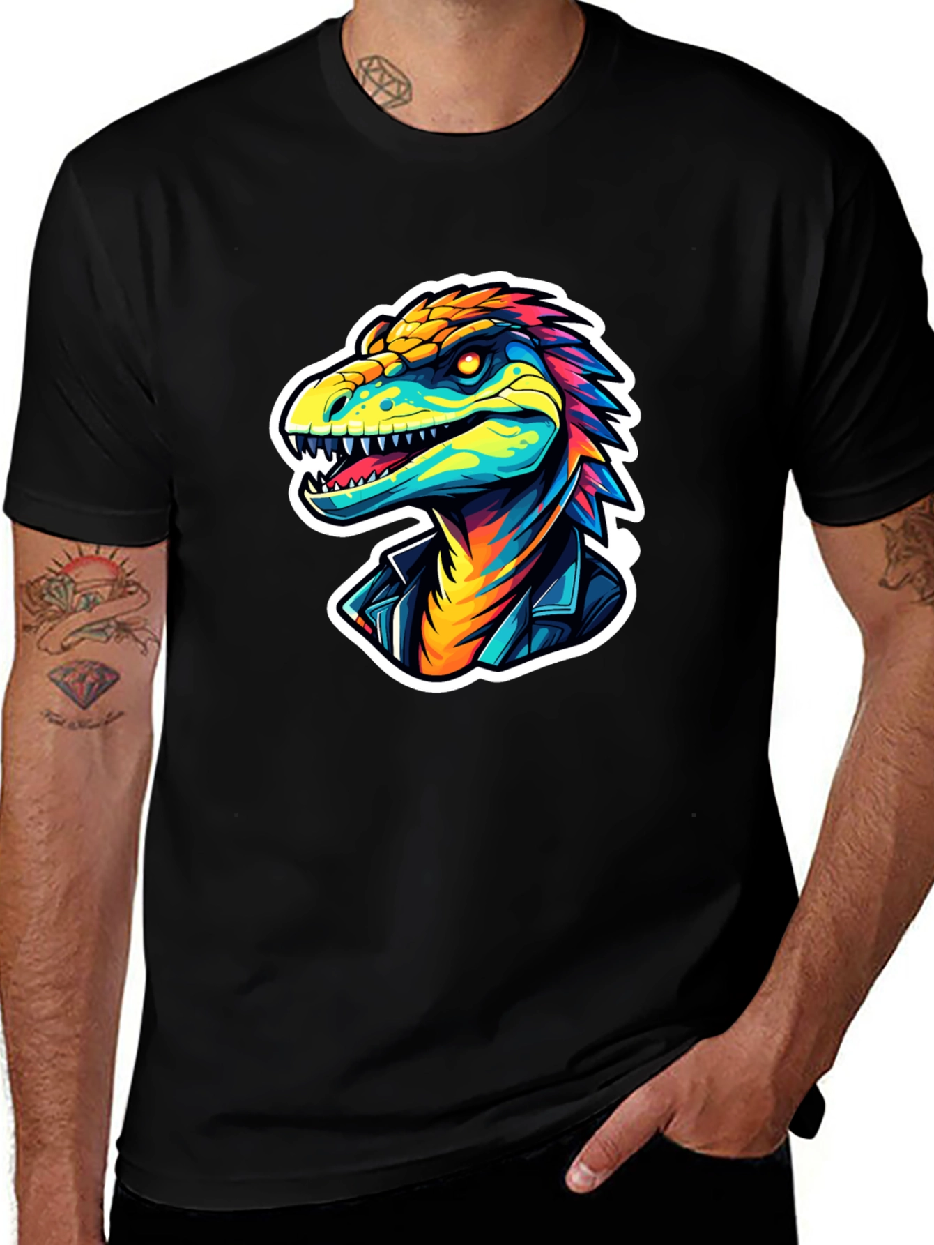 Cool Dino Graphic Tee - Black T-Shirt
