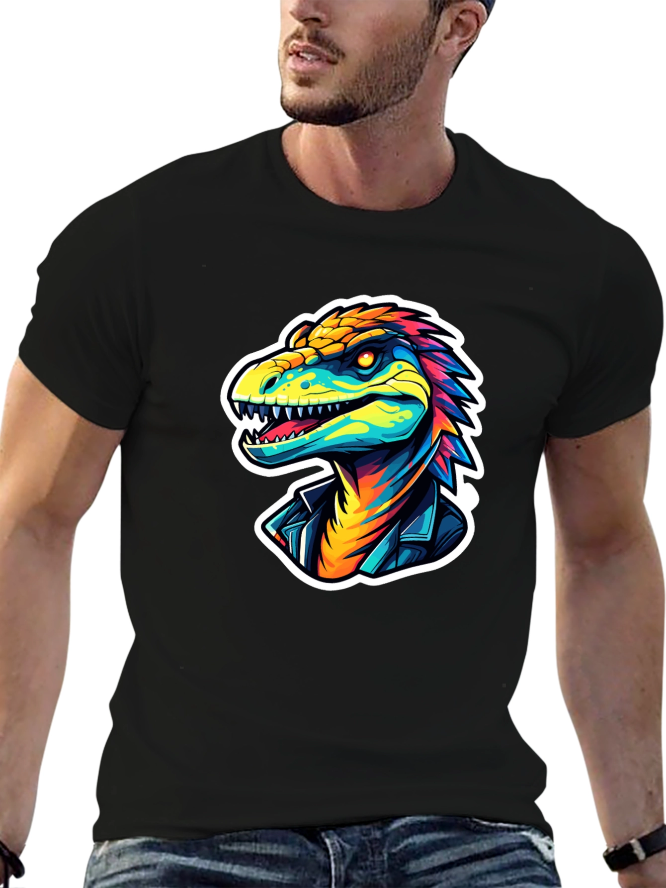 Cool Dino Graphic Tee - Black T-Shirt