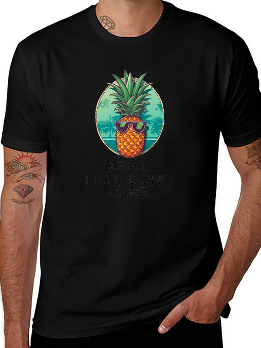 Beach Hair Dont Care! Pineapple Graphic Tee