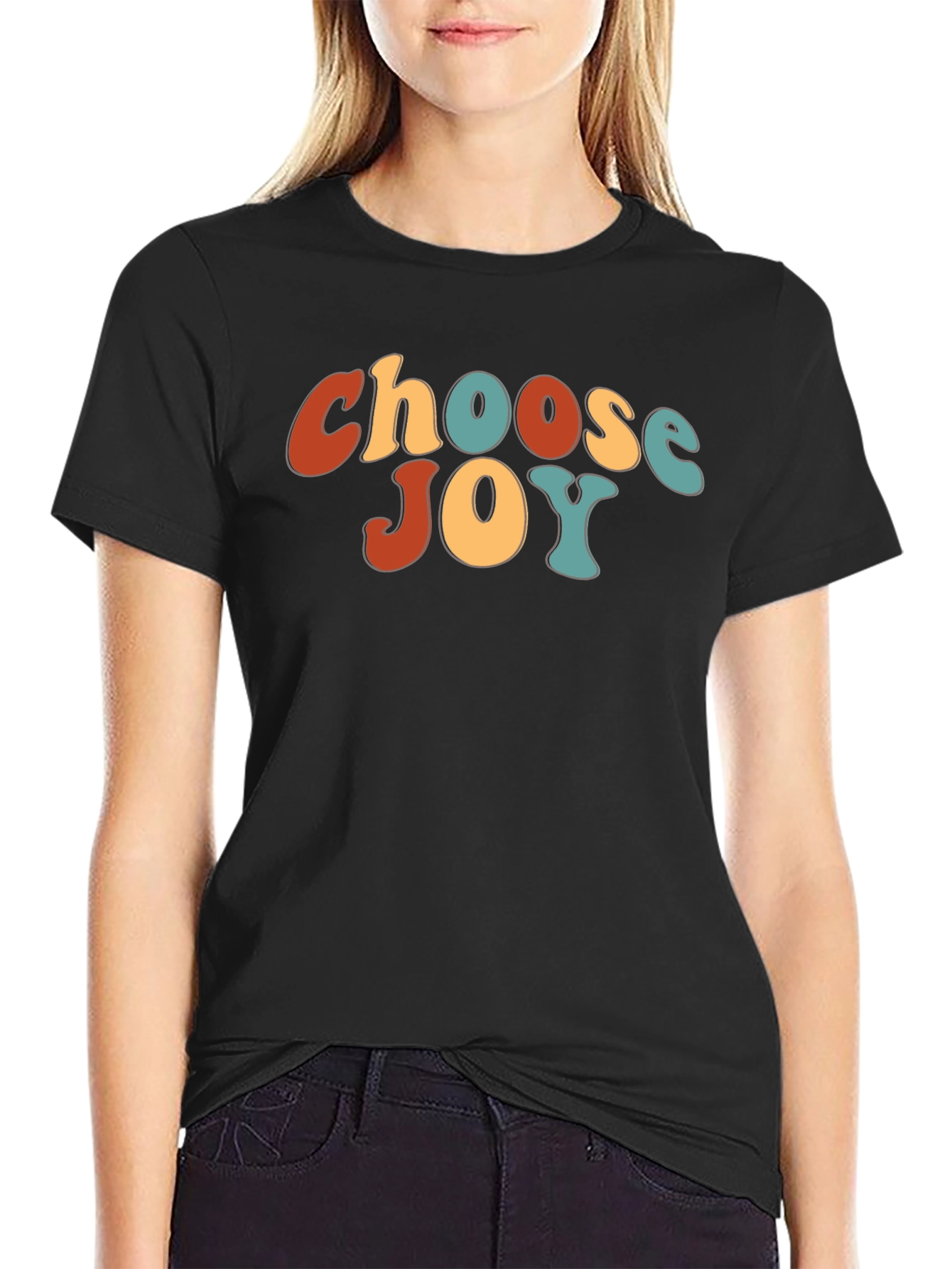 Choose Joy Retro Graphic Tee - Unisex Black T-Shirt