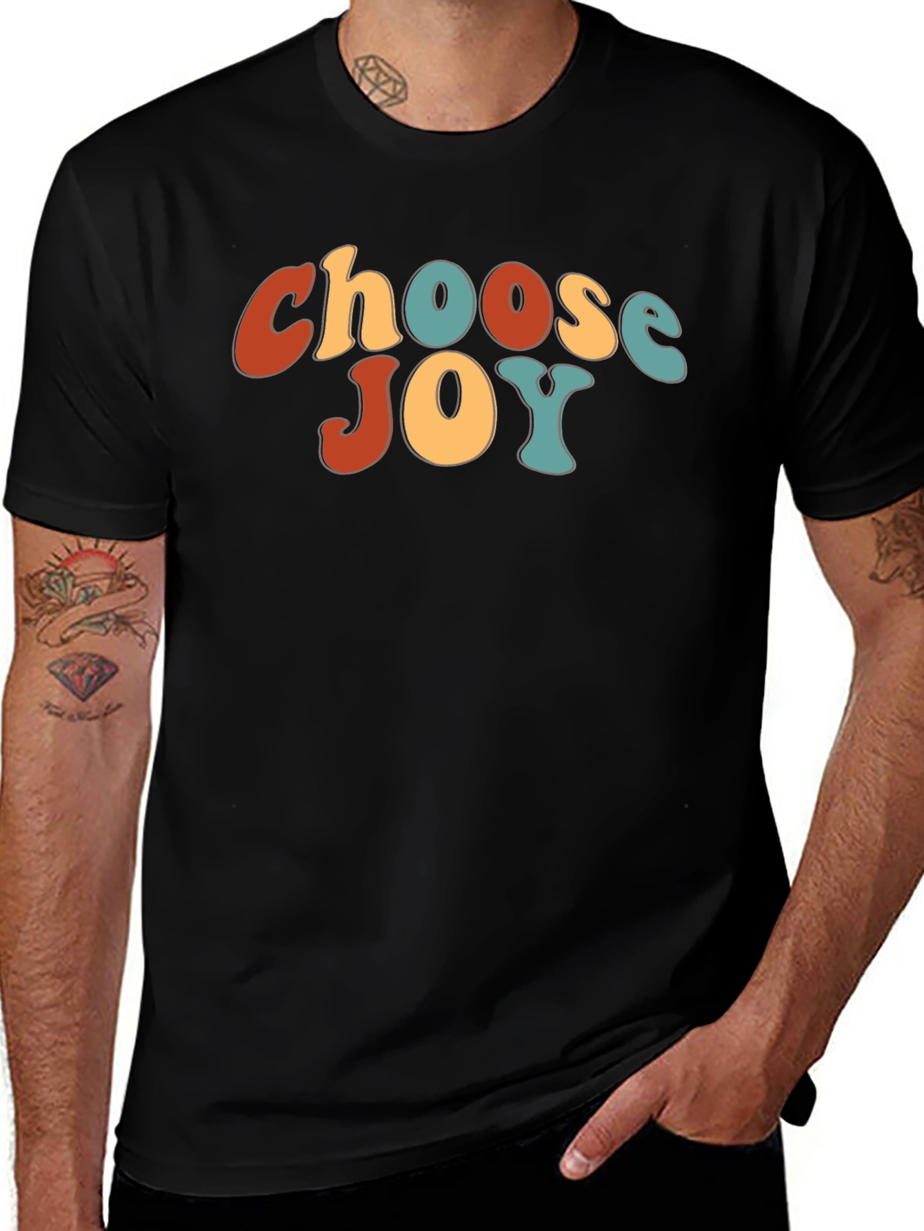 Choose Joy Retro Graphic Tee - Unisex Black T-Shirt