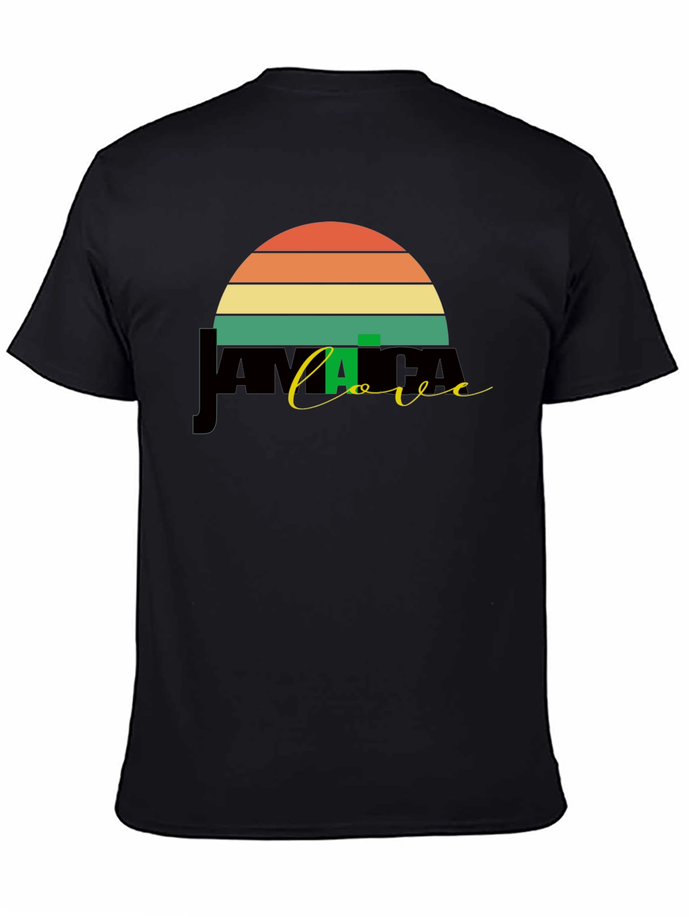 Jamaica Love Retro Graphic Tee - Black Unisex T-Shirt