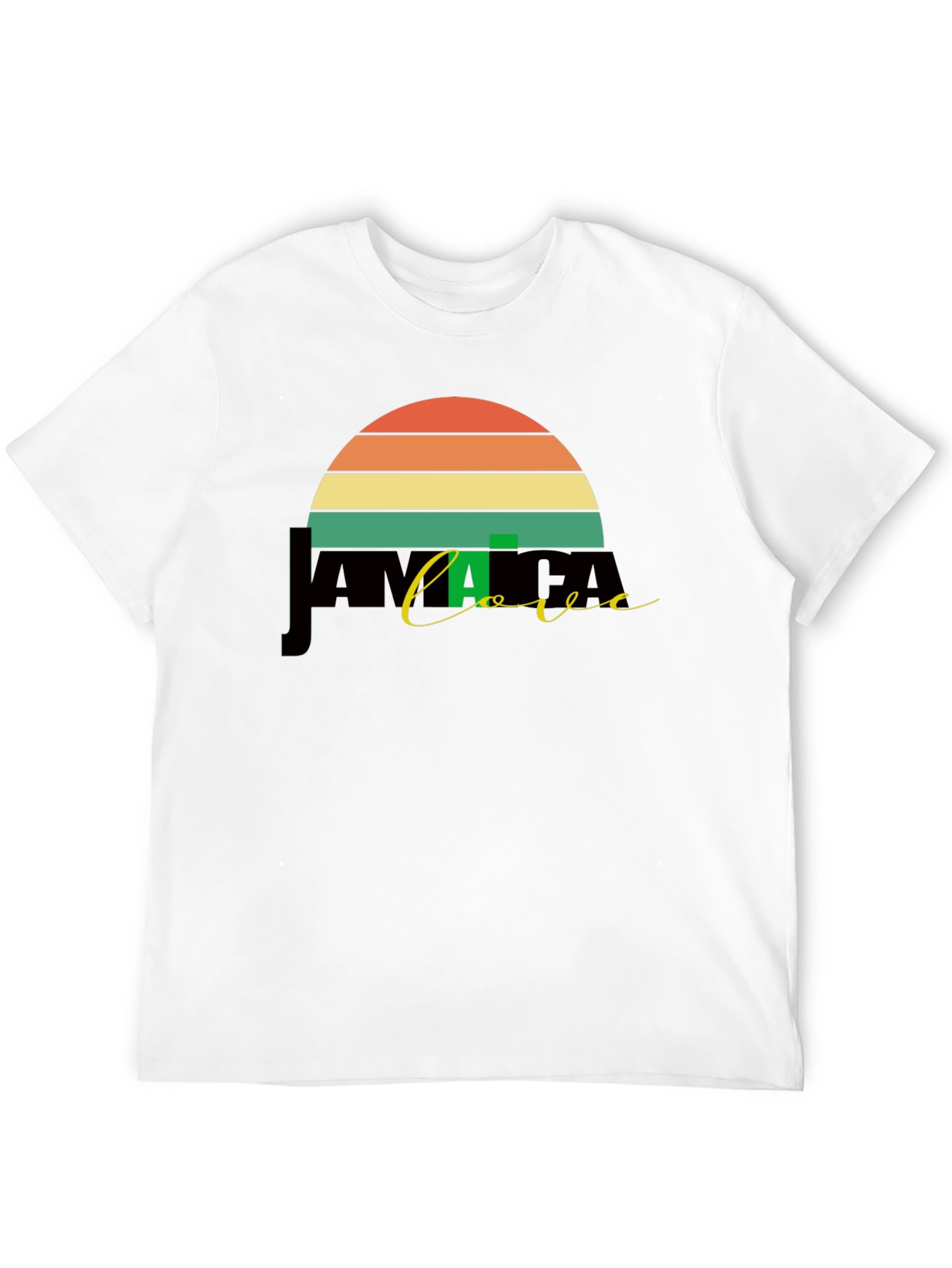 Jamaica Love Retro Graphic Tee - Black Unisex T-Shirt