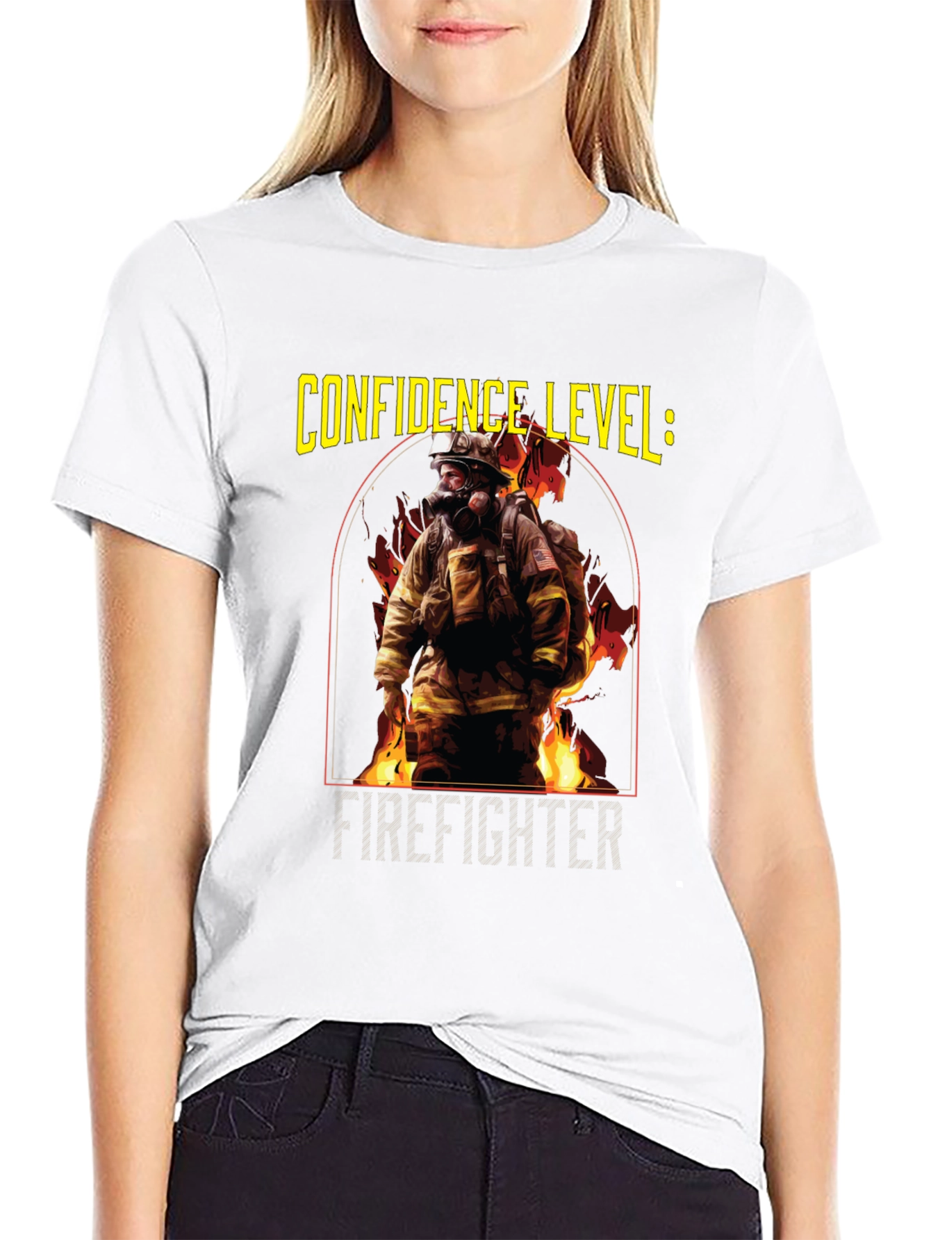 Confidence Level: Firefighter Black T-Shirt