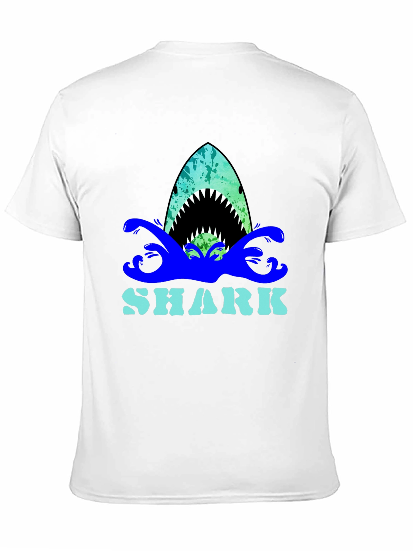 Shark Graphic Print Crew Neck T-Shirt
