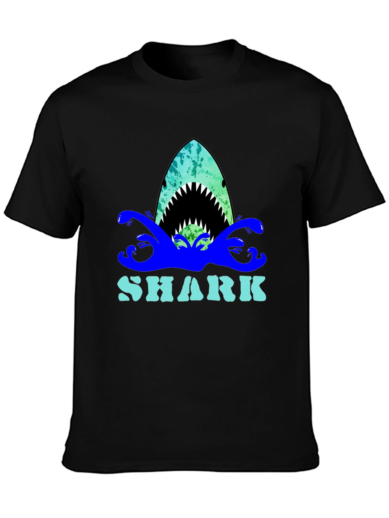 Shark Graphic Print Crew Neck T-Shirt