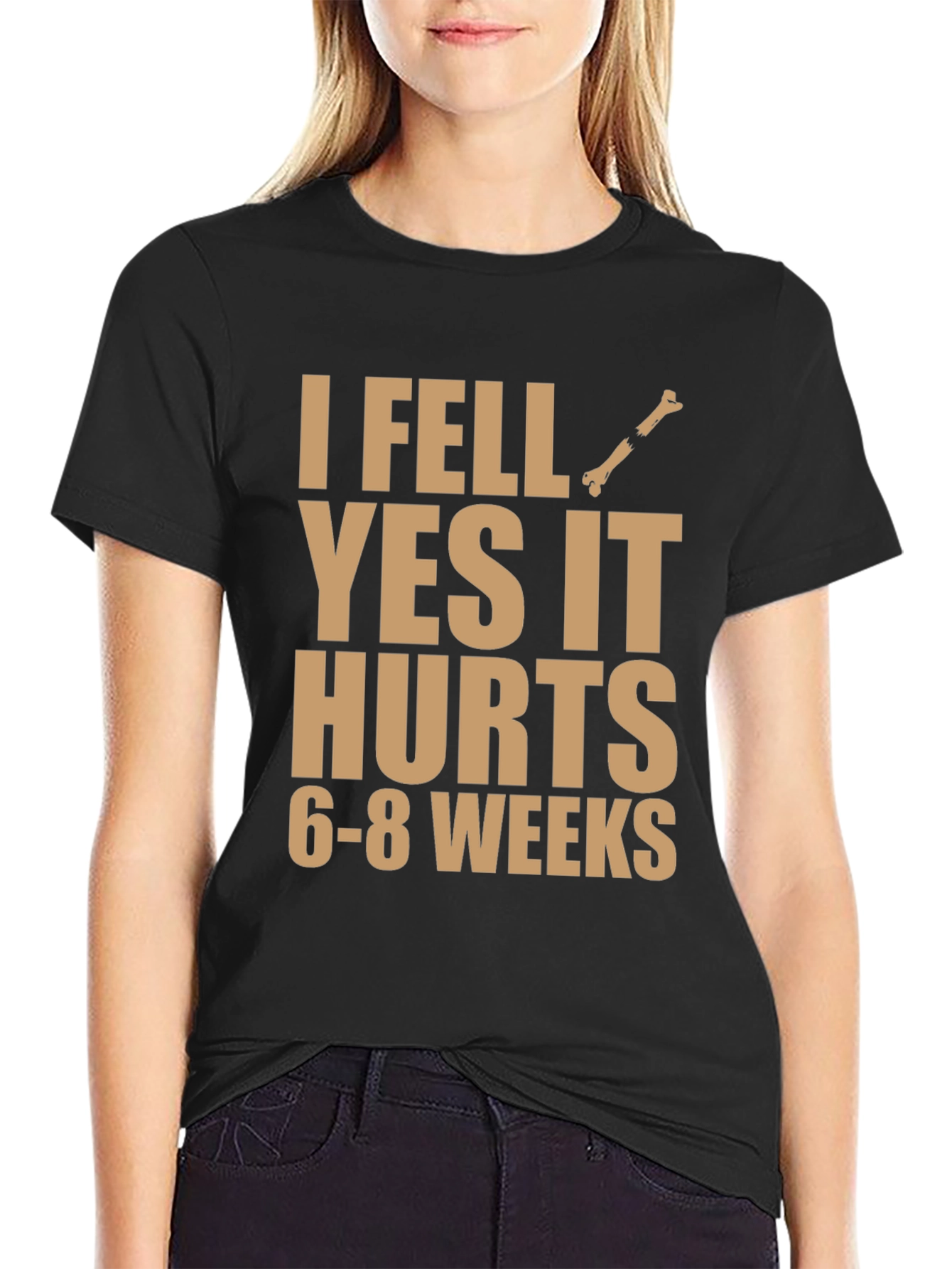 I Fell Yes It Hurts Funny Broken Bone T-Shirt