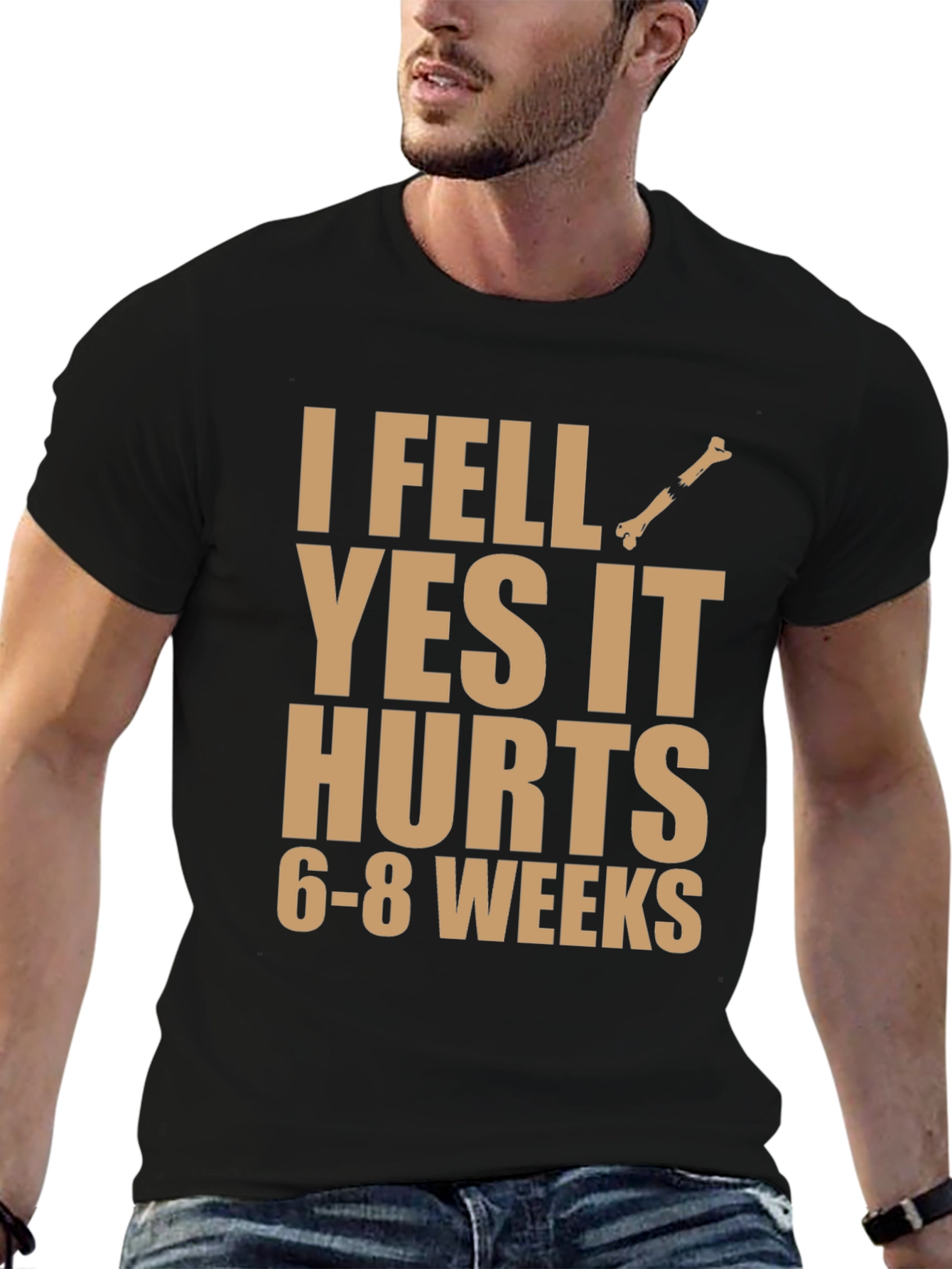 I Fell Yes It Hurts Funny Broken Bone T-Shirt