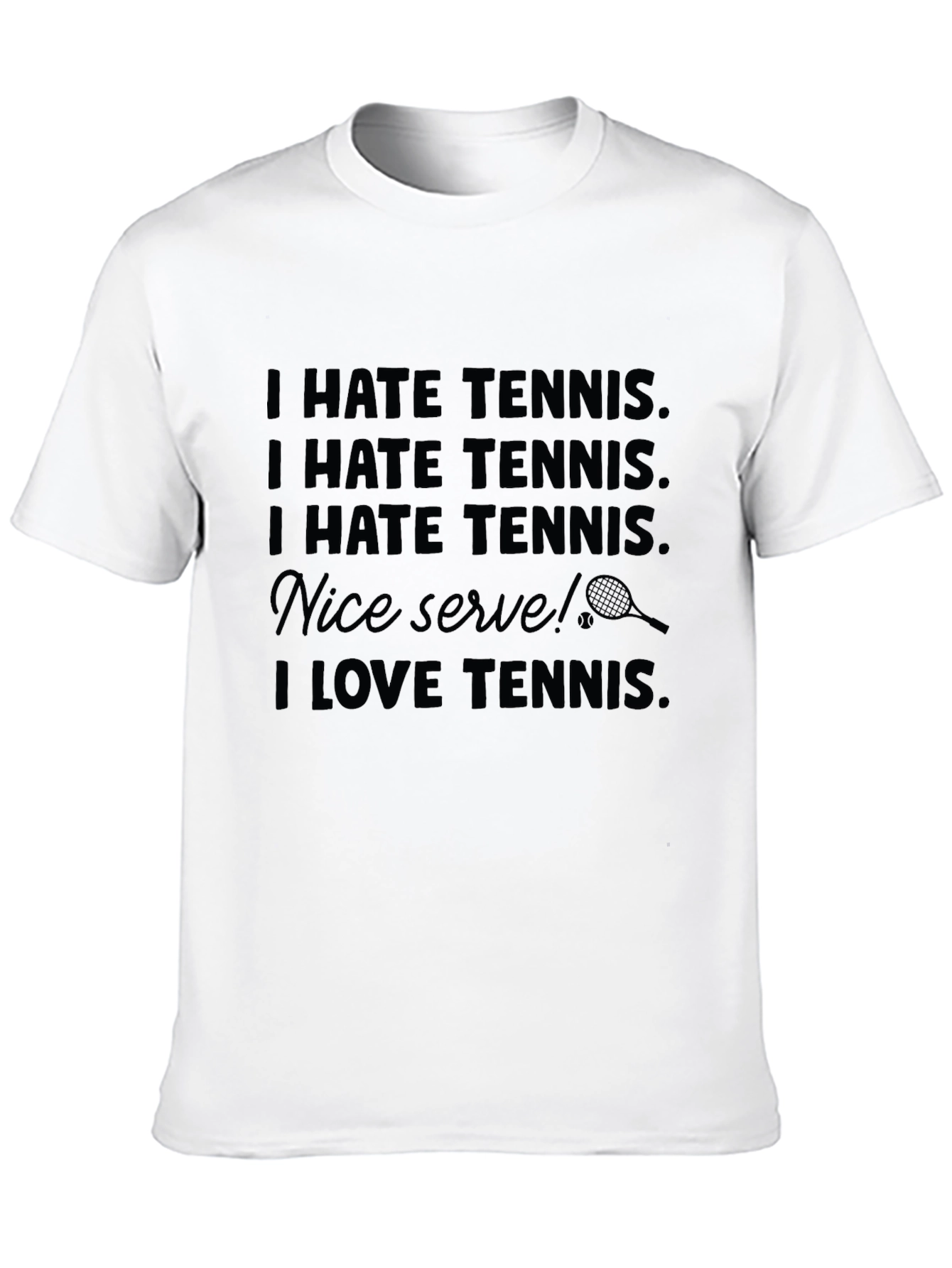 Funny Tennis Graphic T-Shirt: I Hate/Love Tennis