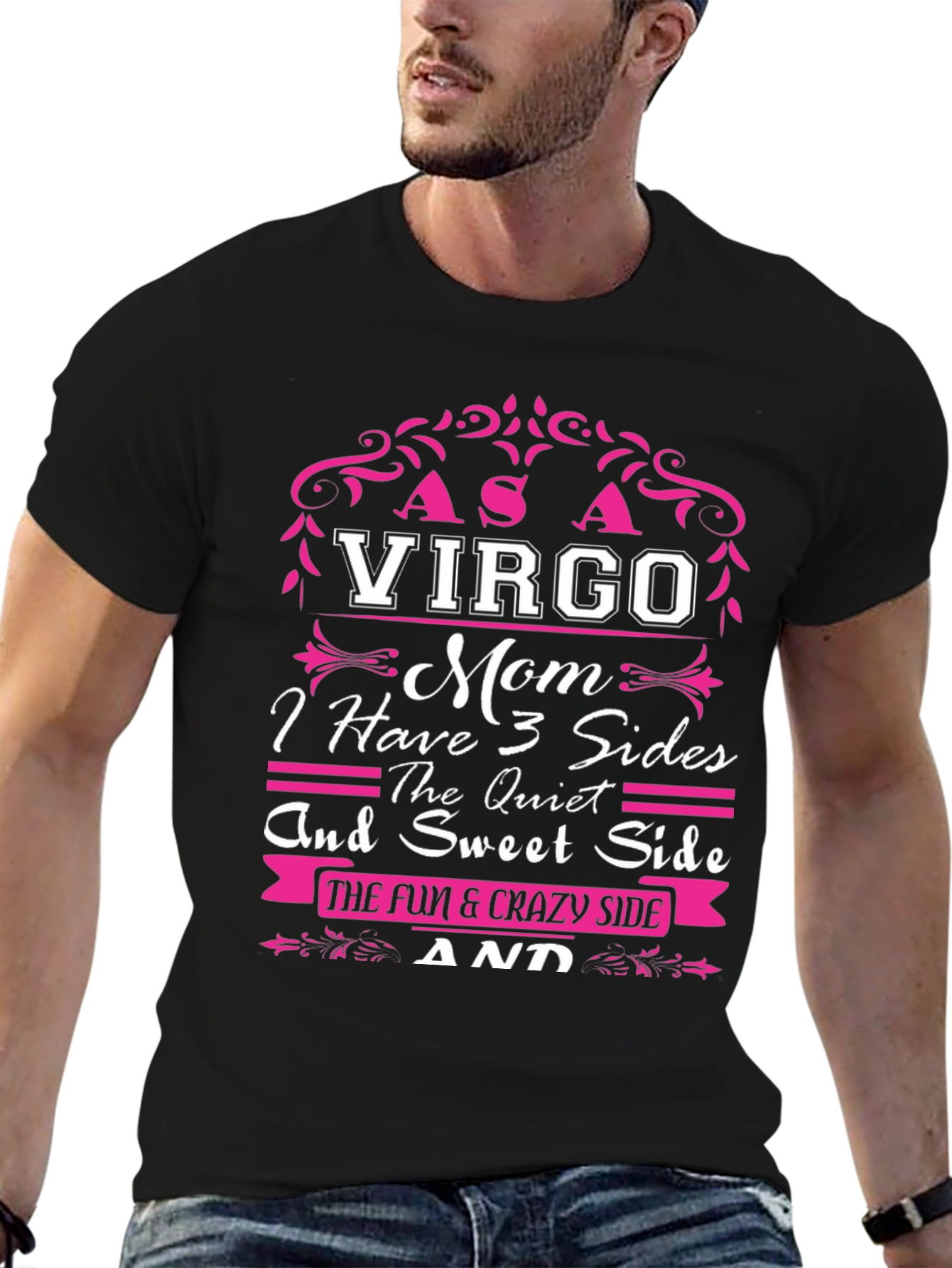 Virgo Mom 3 Sides Graphic T-Shirt
