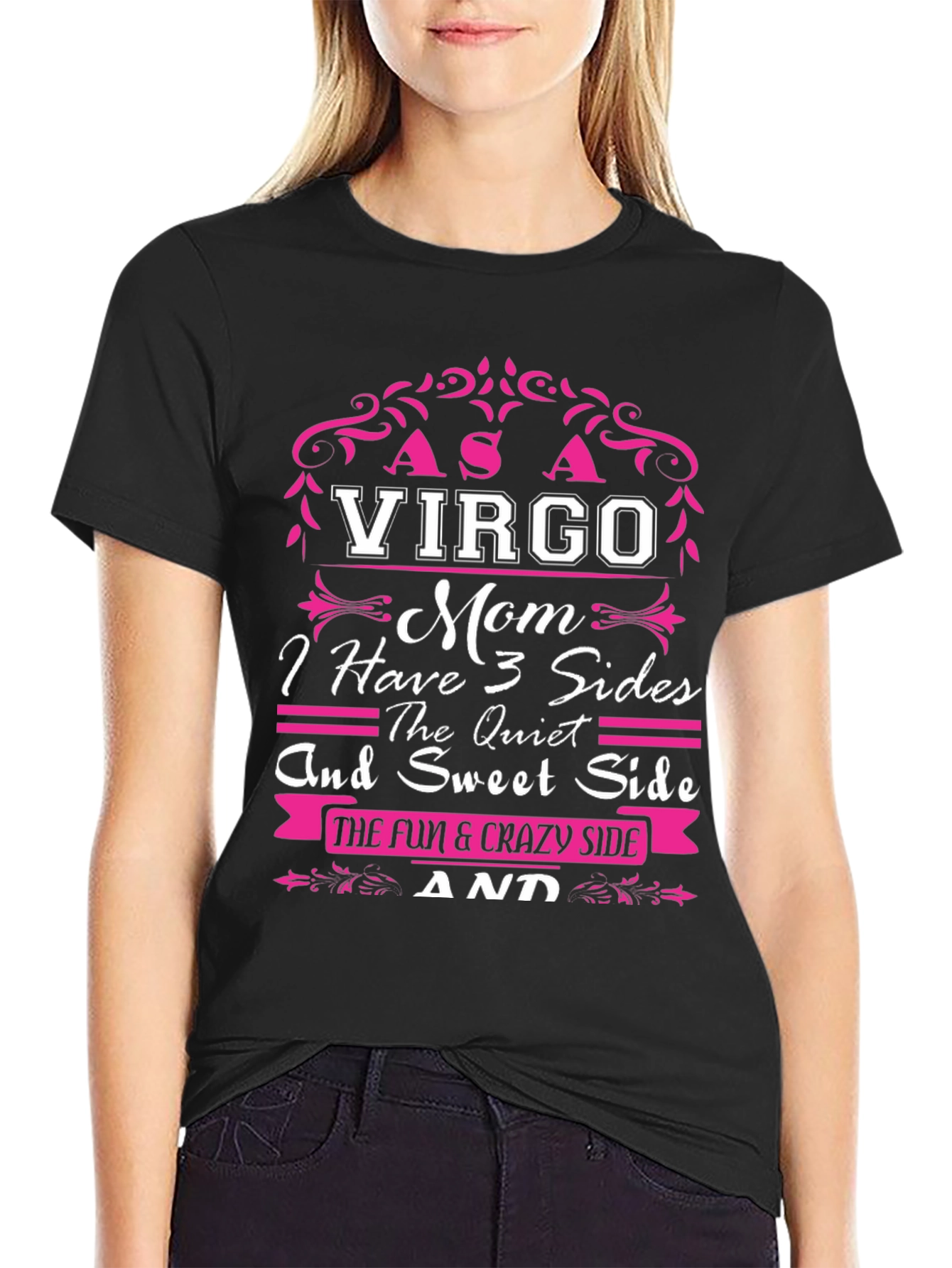 Virgo Mom 3 Sides Graphic T-Shirt